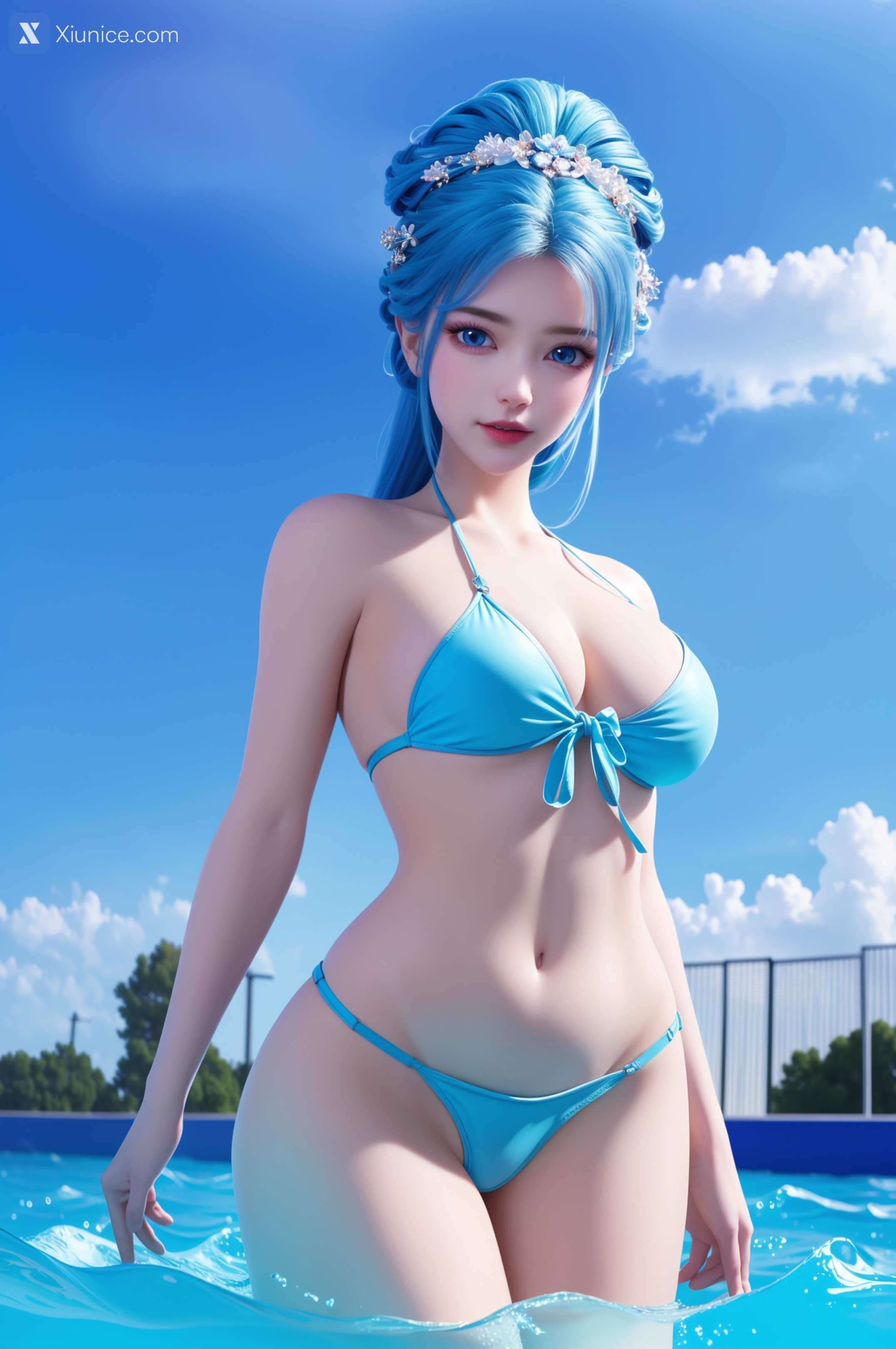 AI Girl – 我是大神仙 – 周紫雨 – 周紫雨 蓝色比基尼 第21张