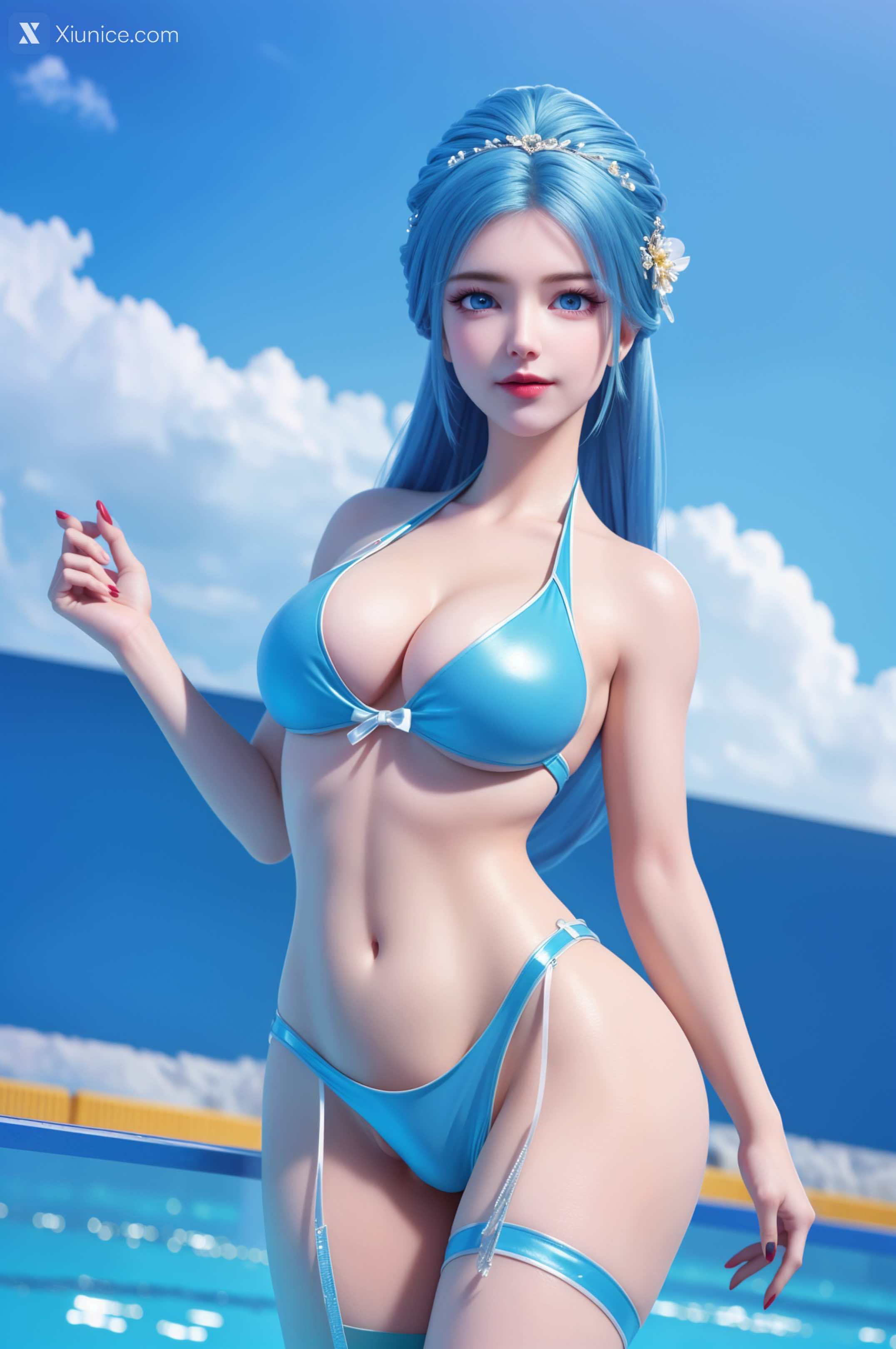 AI Girl – 我是大神仙 – 周紫雨 – 周紫雨 蓝色比基尼 第11张