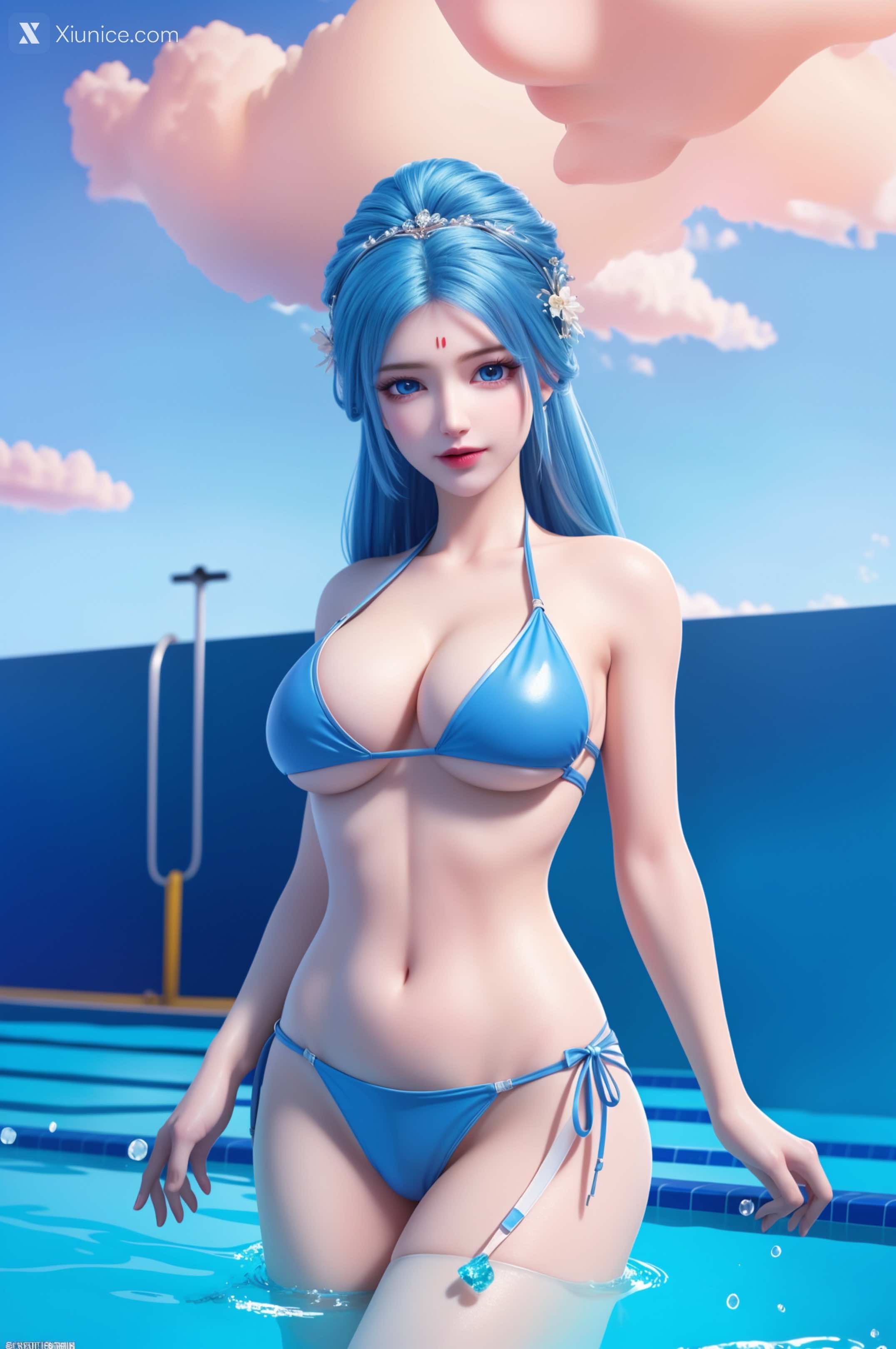 AI Girl – 我是大神仙 – 周紫雨 – 周紫雨 蓝色比基尼 第14张