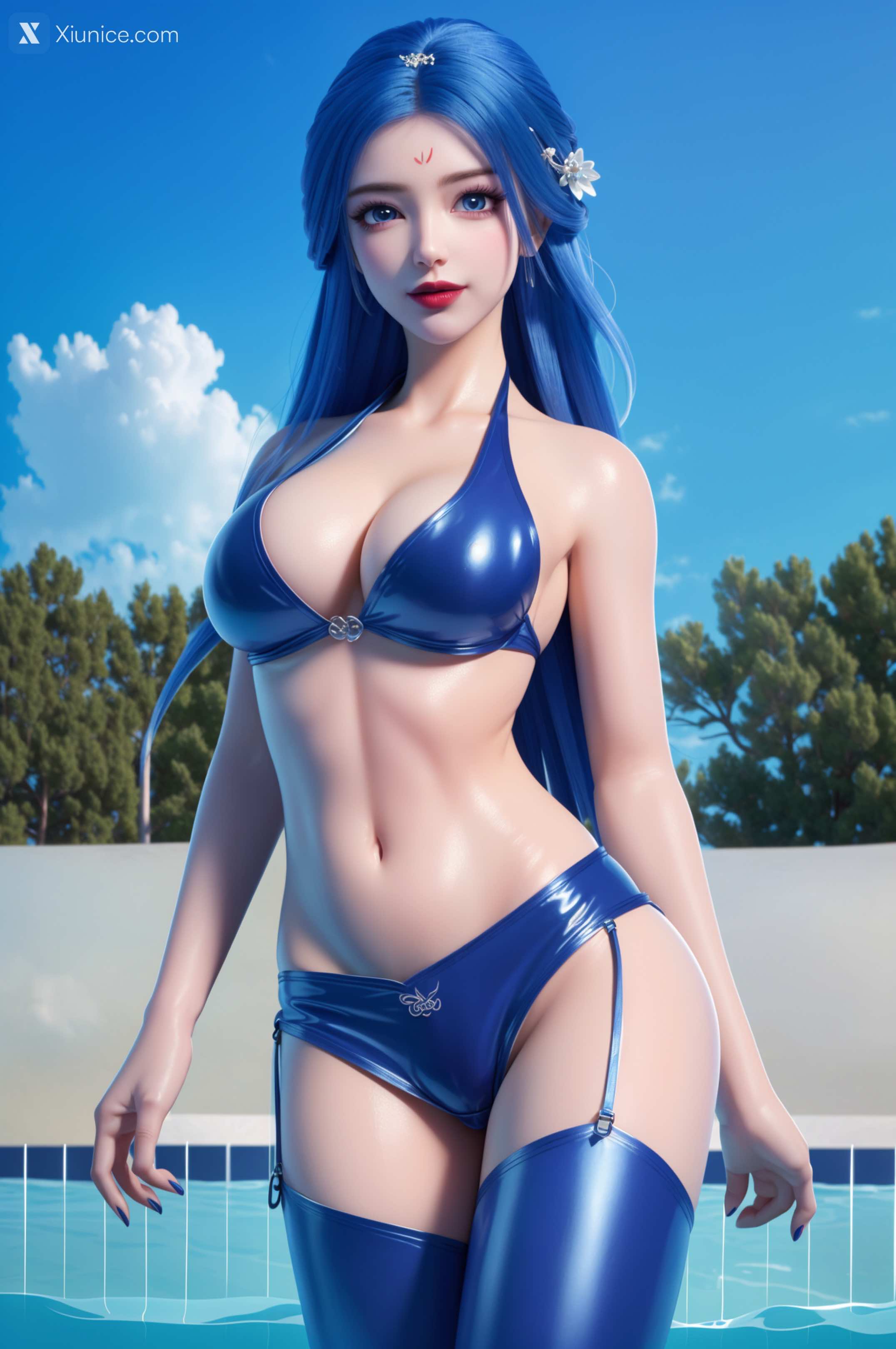AI Girl – 我是大神仙 – 周紫雨 – 周紫雨 蓝色比基尼 第4张