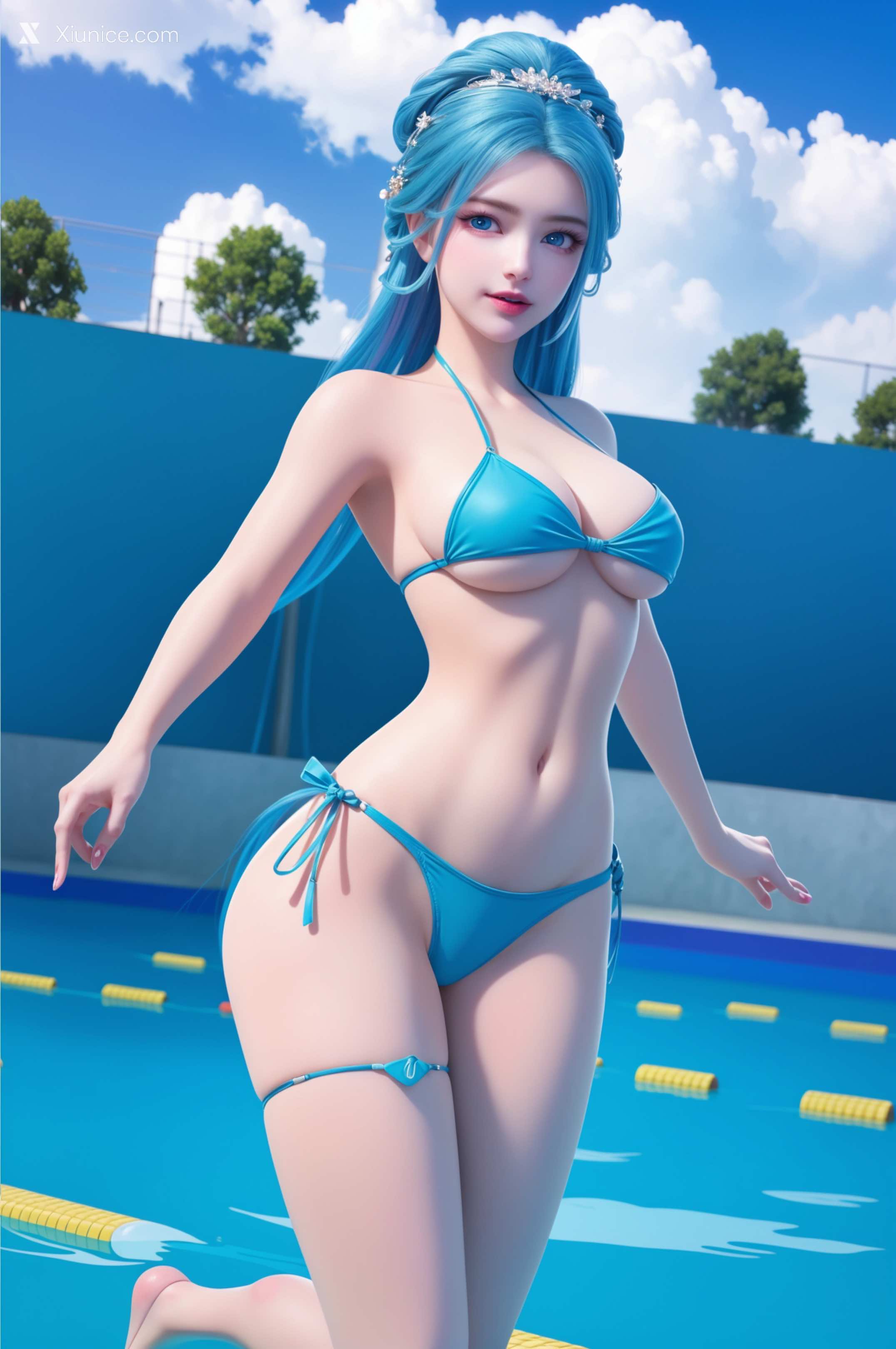 AI Girl – 我是大神仙 – 周紫雨 – 周紫雨 蓝色比基尼 第27张