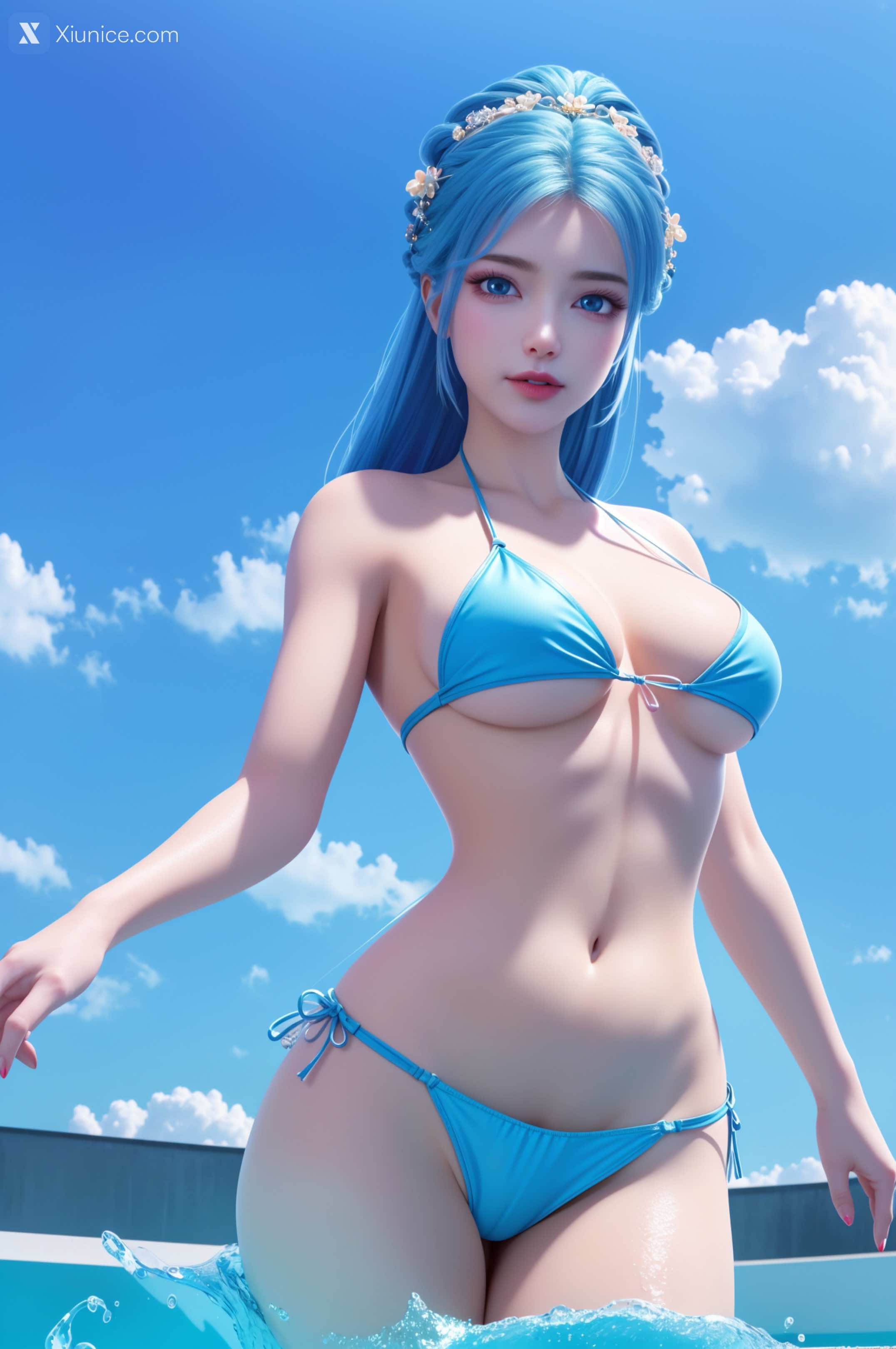 AI Girl – 我是大神仙 – 周紫雨 – 周紫雨 蓝色比基尼 第28张