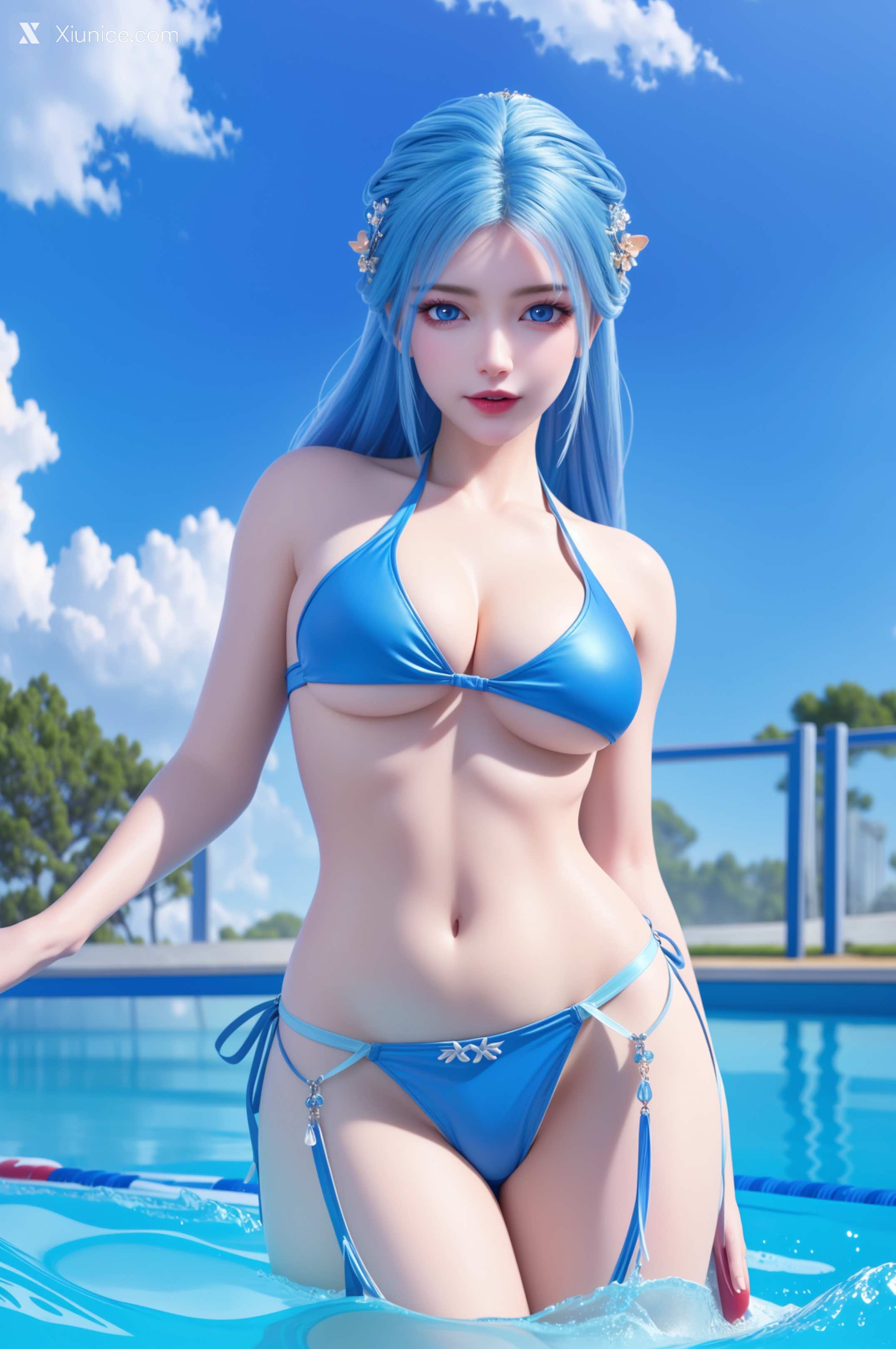 AI Girl – 我是大神仙 – 周紫雨 – 周紫雨 蓝色比基尼 第9张