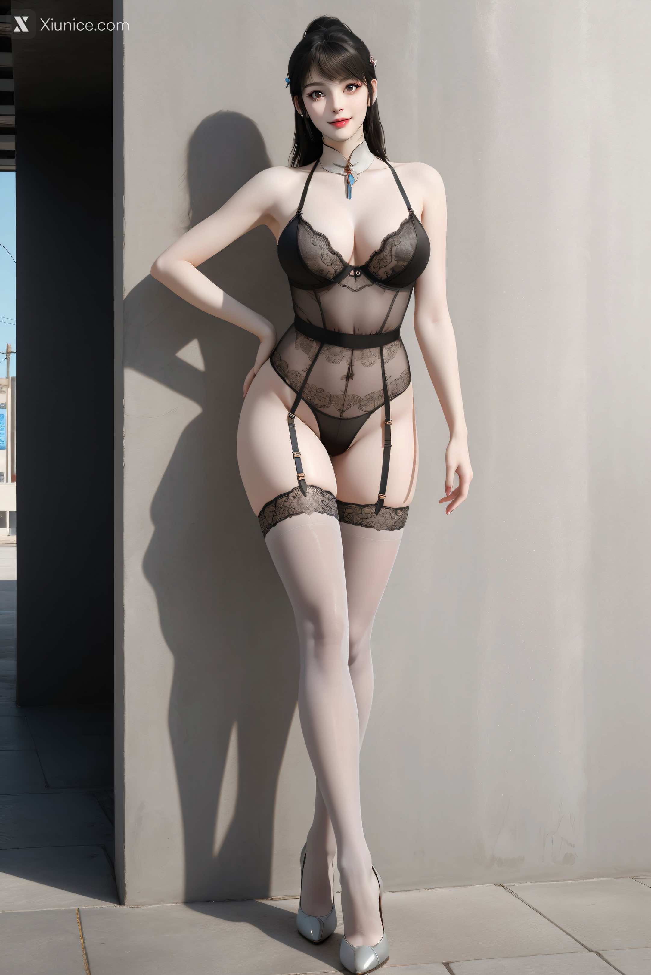 AI Girl – 逆天邪神 – 楚月婵 蓝雪若 茉莉 小姑妈 – 蓝雪若 黑白蕾丝 第17张