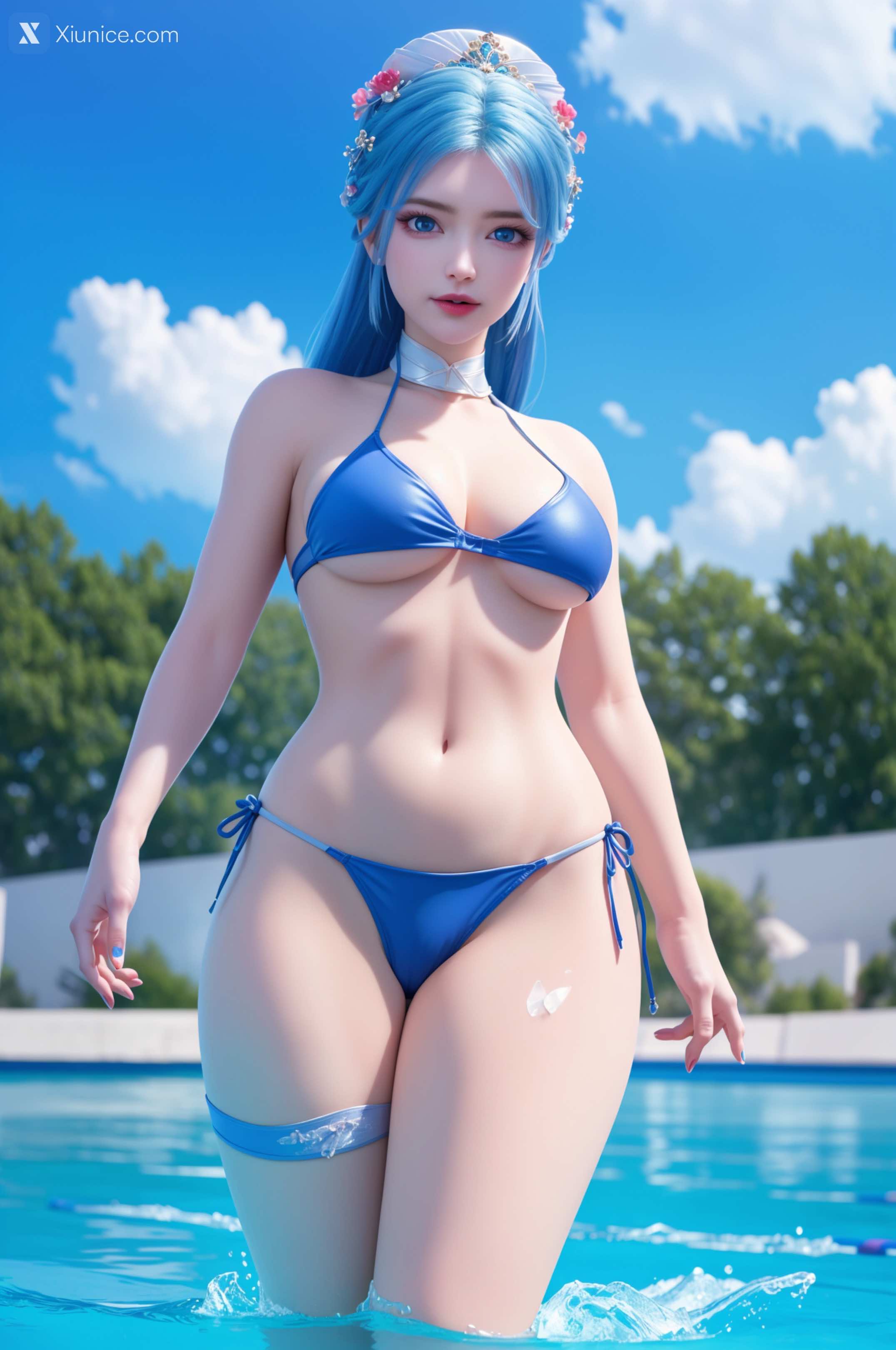 AI Girl – 我是大神仙 – 周紫雨 – 周紫雨 蓝色比基尼 第24张