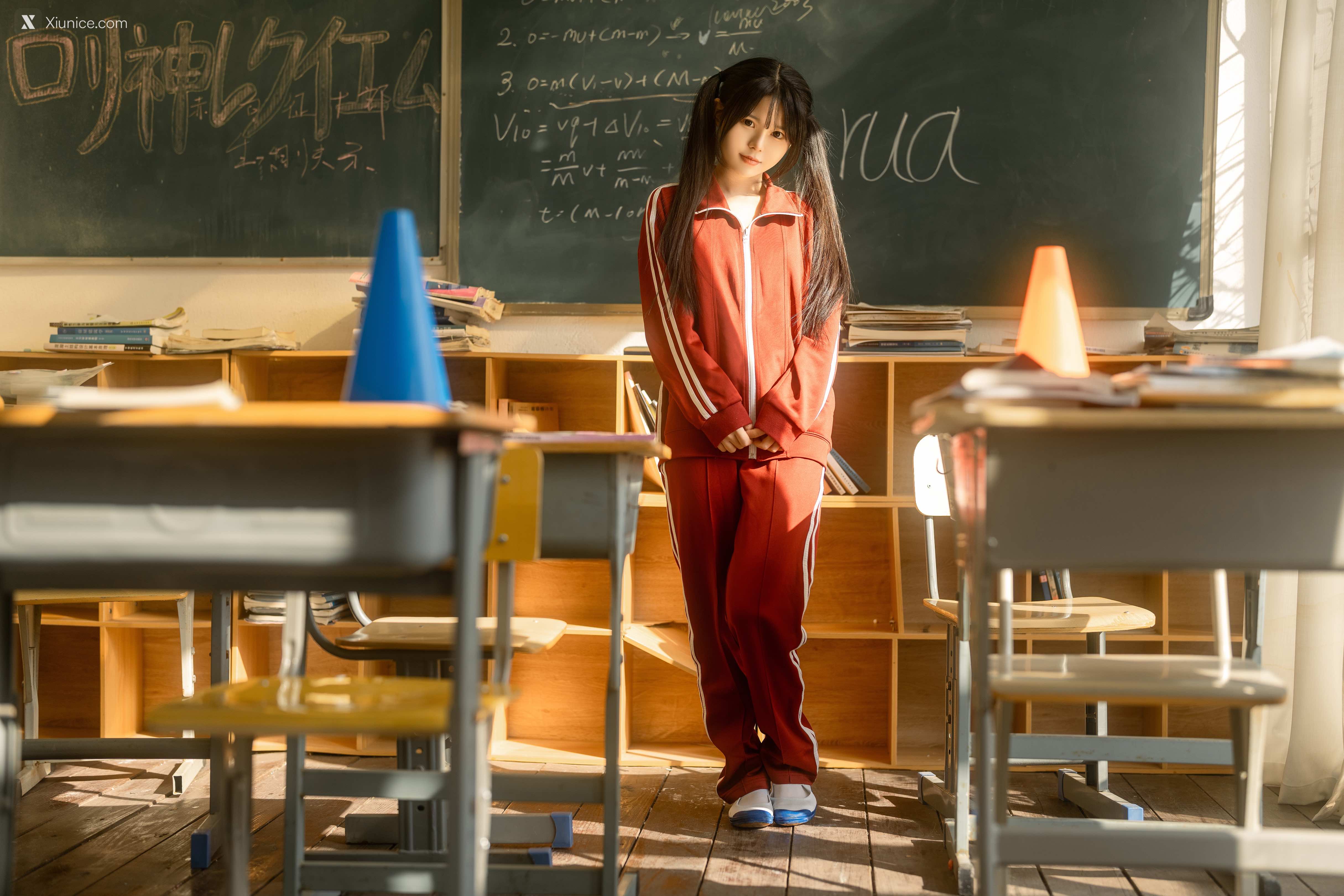 Coser@rua阮阮 – rua阮阮 – 课间阳光-红色校服 第41张