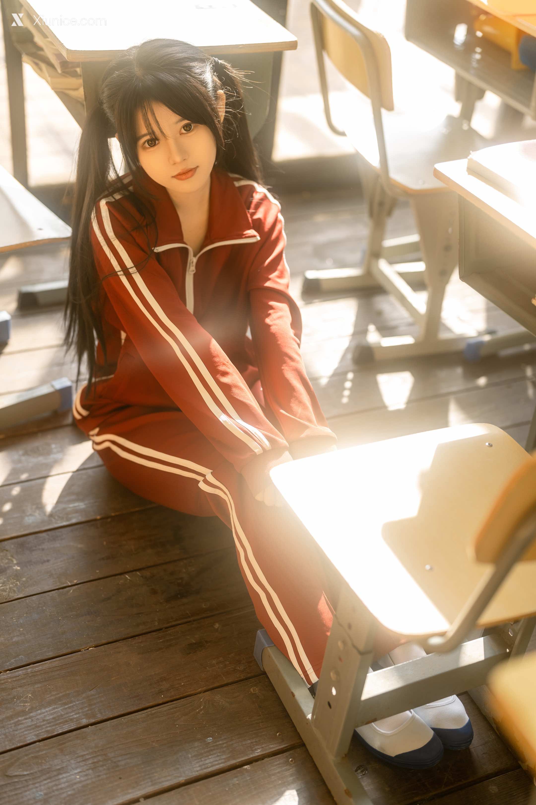 Coser@rua阮阮 – rua阮阮 – 课间阳光-红色校服 第40张
