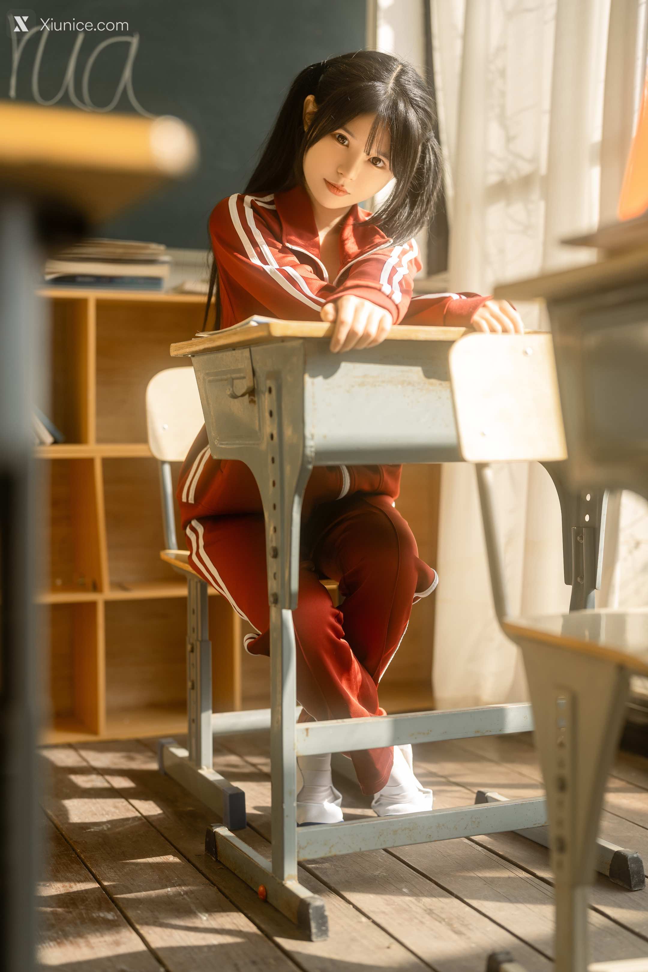 Coser@rua阮阮 – rua阮阮 – 课间阳光-红色校服 第34张