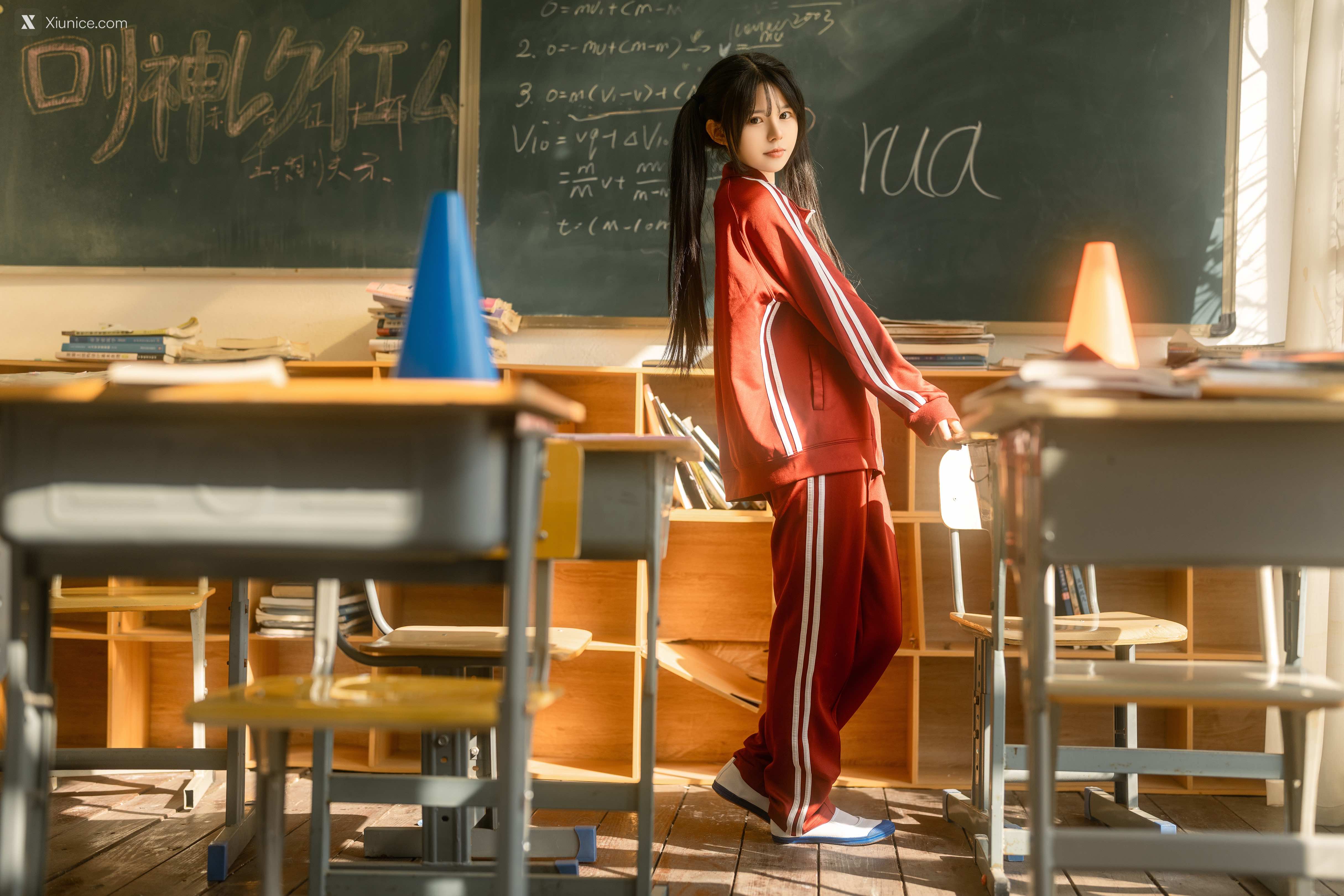 Coser@rua阮阮 – rua阮阮 – 课间阳光-红色校服 第42张