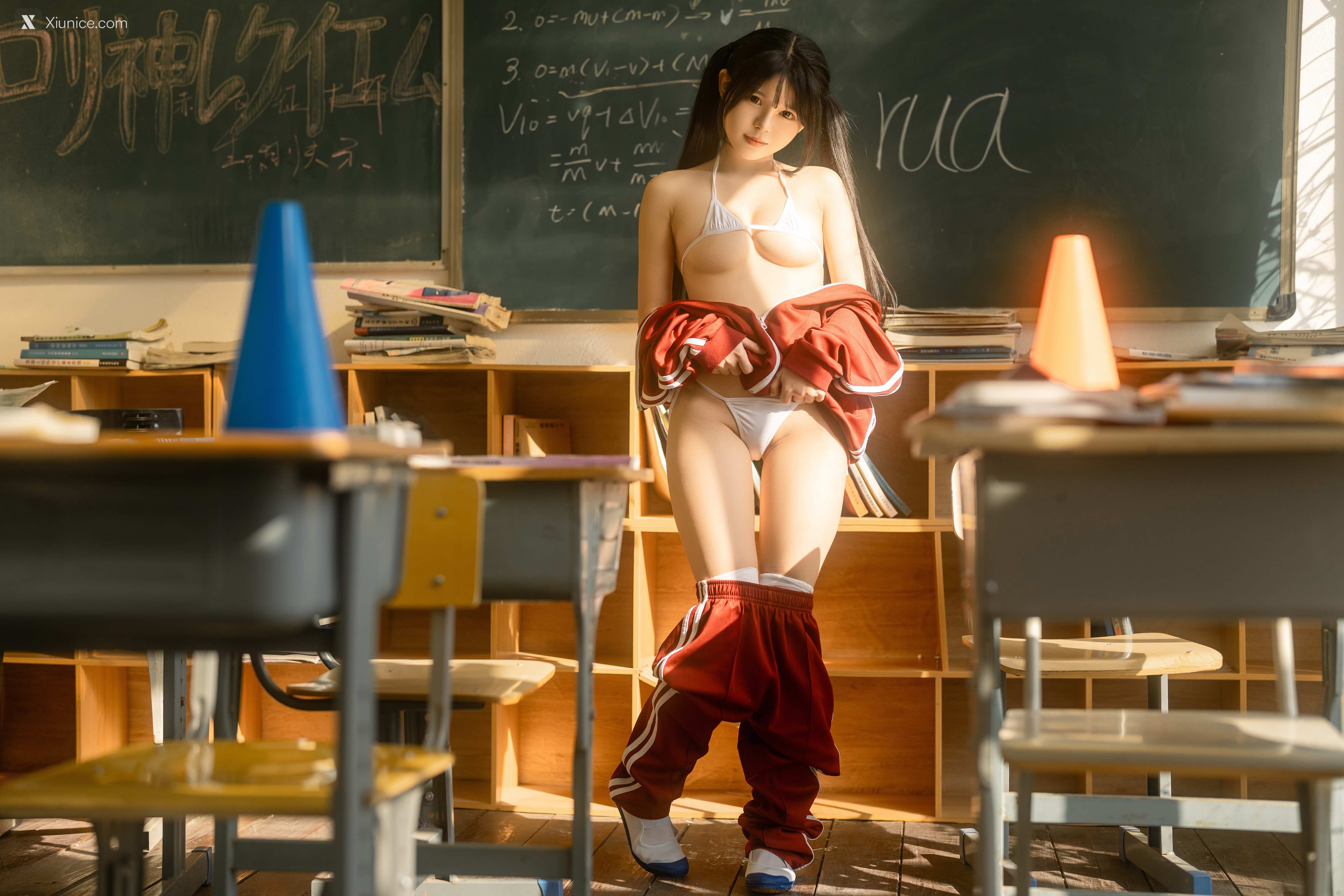 Coser@rua阮阮 – rua阮阮 – 课间阳光-红色校服 第6张