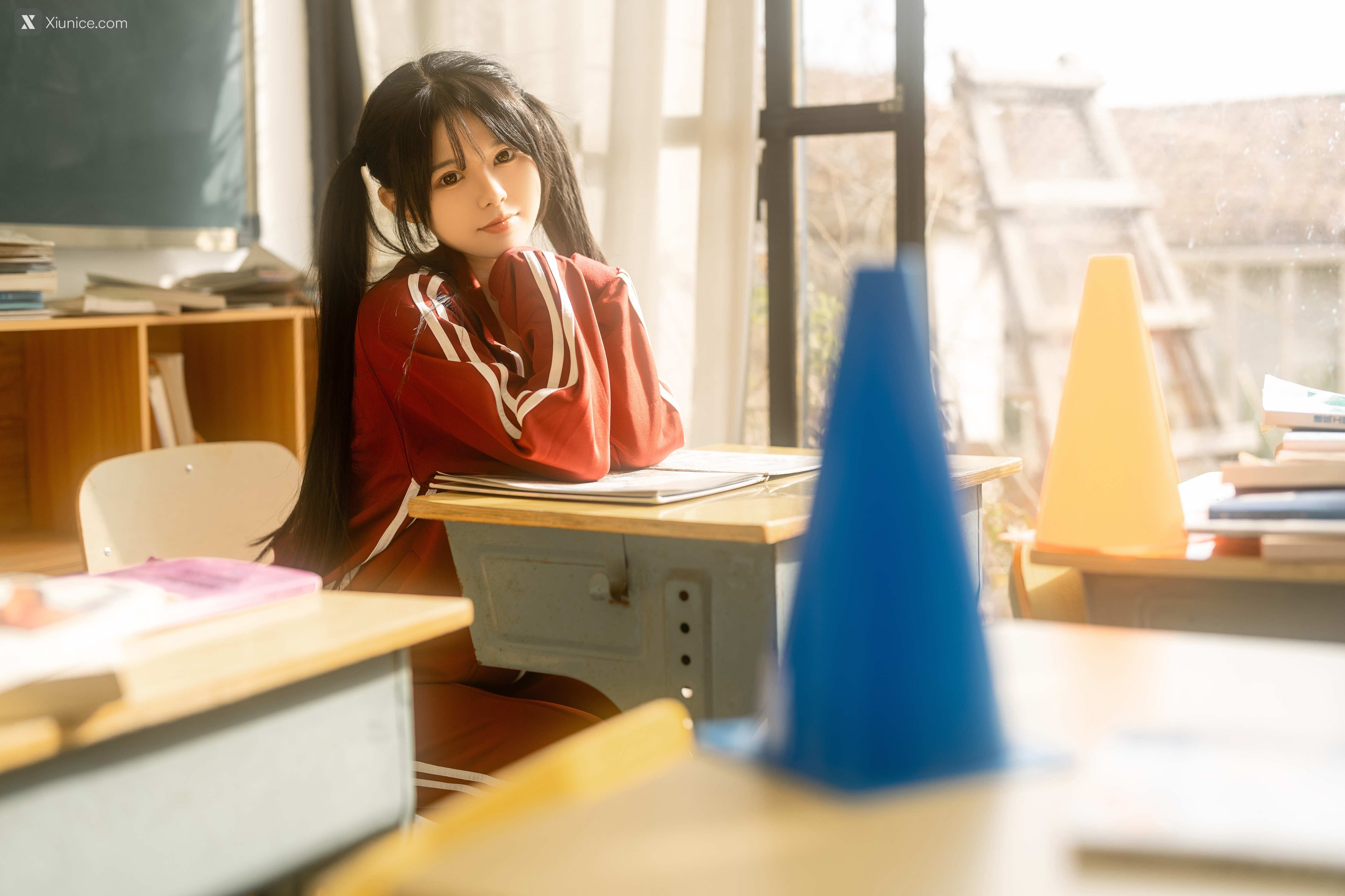 Coser@rua阮阮 – rua阮阮 – 课间阳光-红色校服 第12张