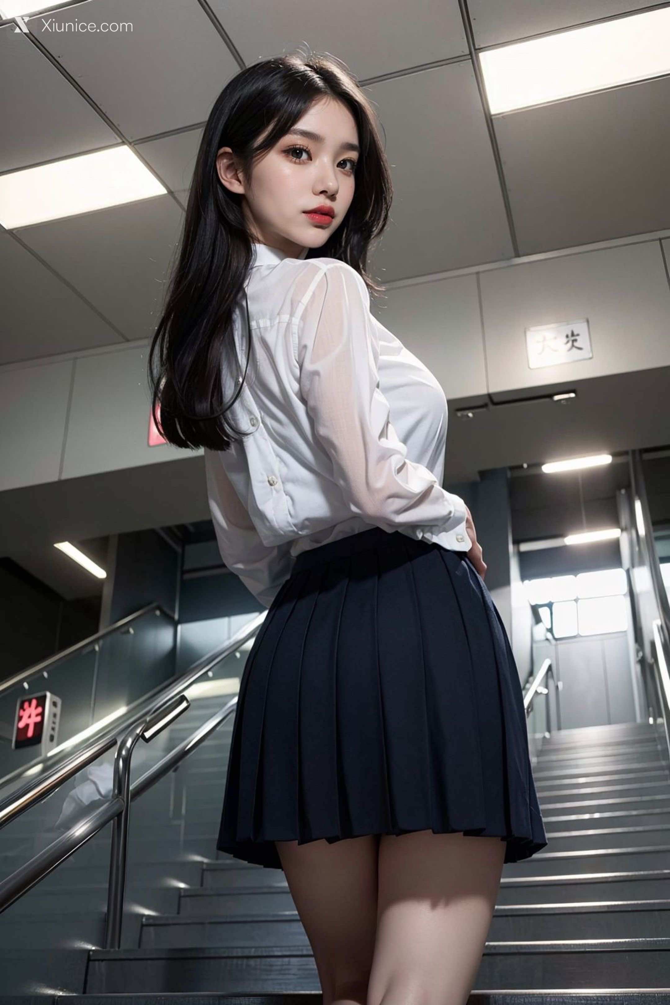 AI Girl – kaiysx作品 – Staircase voyeur 第65张