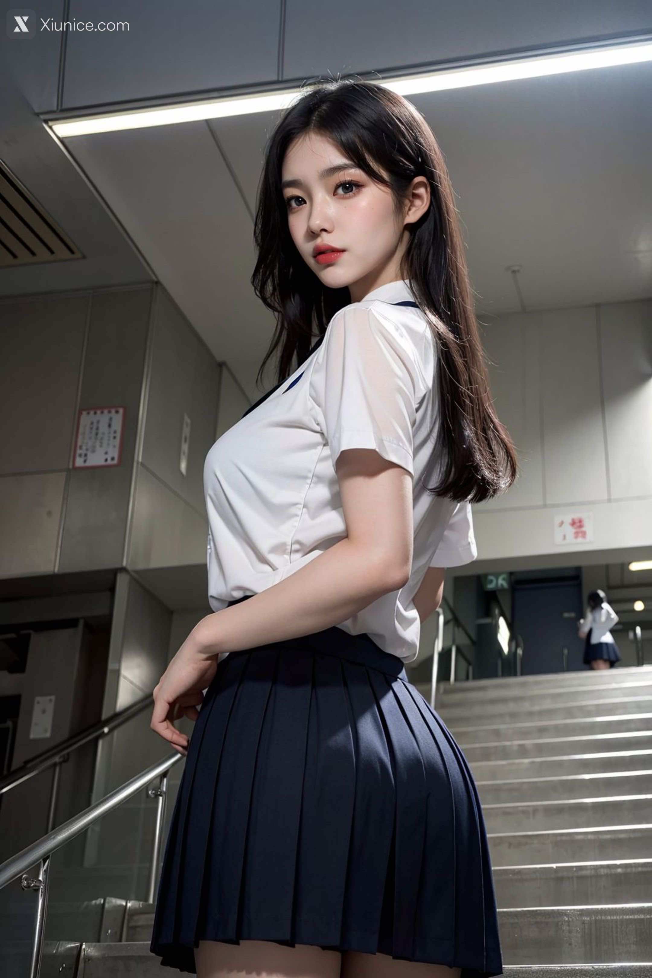 AI Girl – kaiysx作品 – Staircase voyeur 第47张