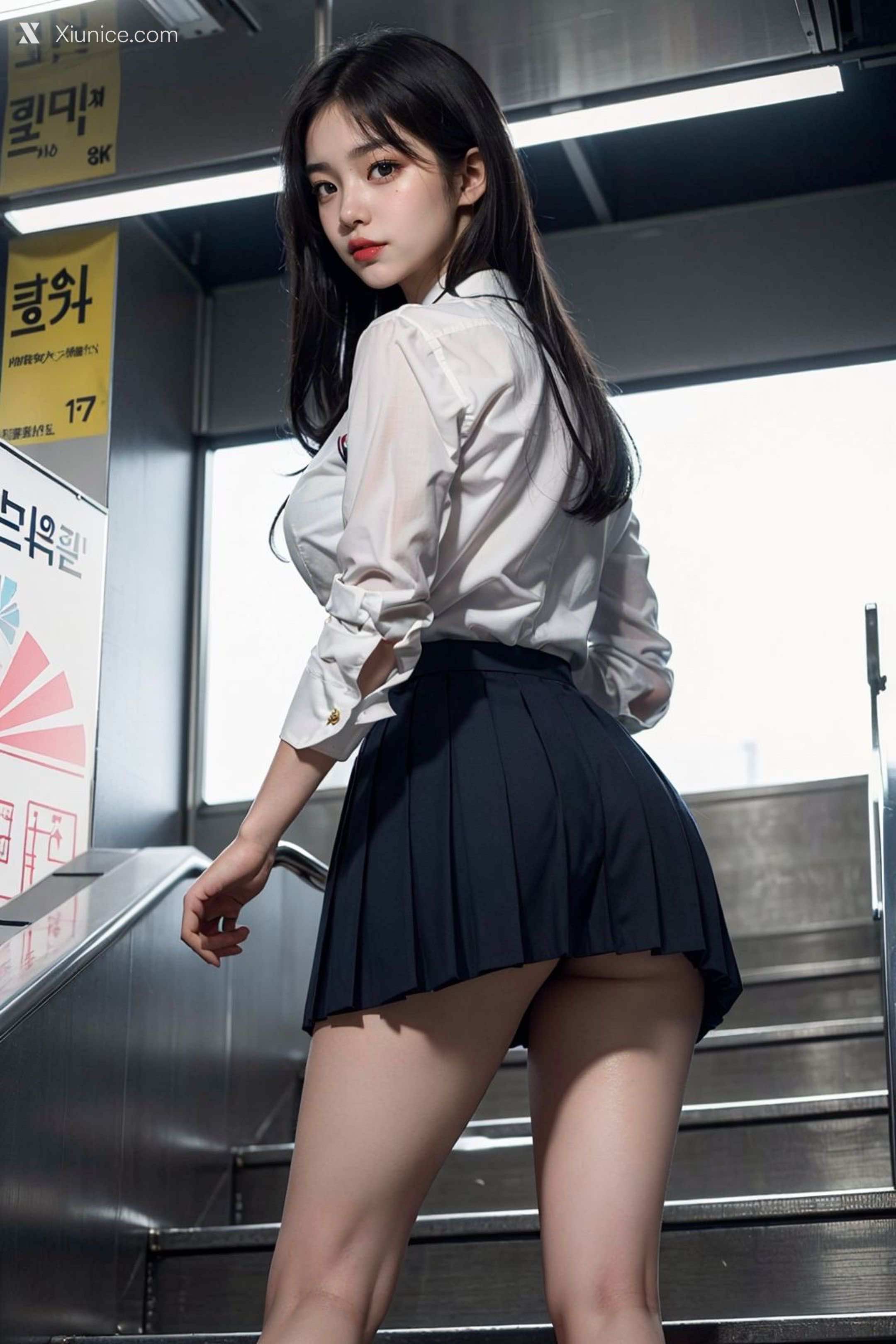 AI Girl – kaiysx作品 – Staircase voyeur 第56张