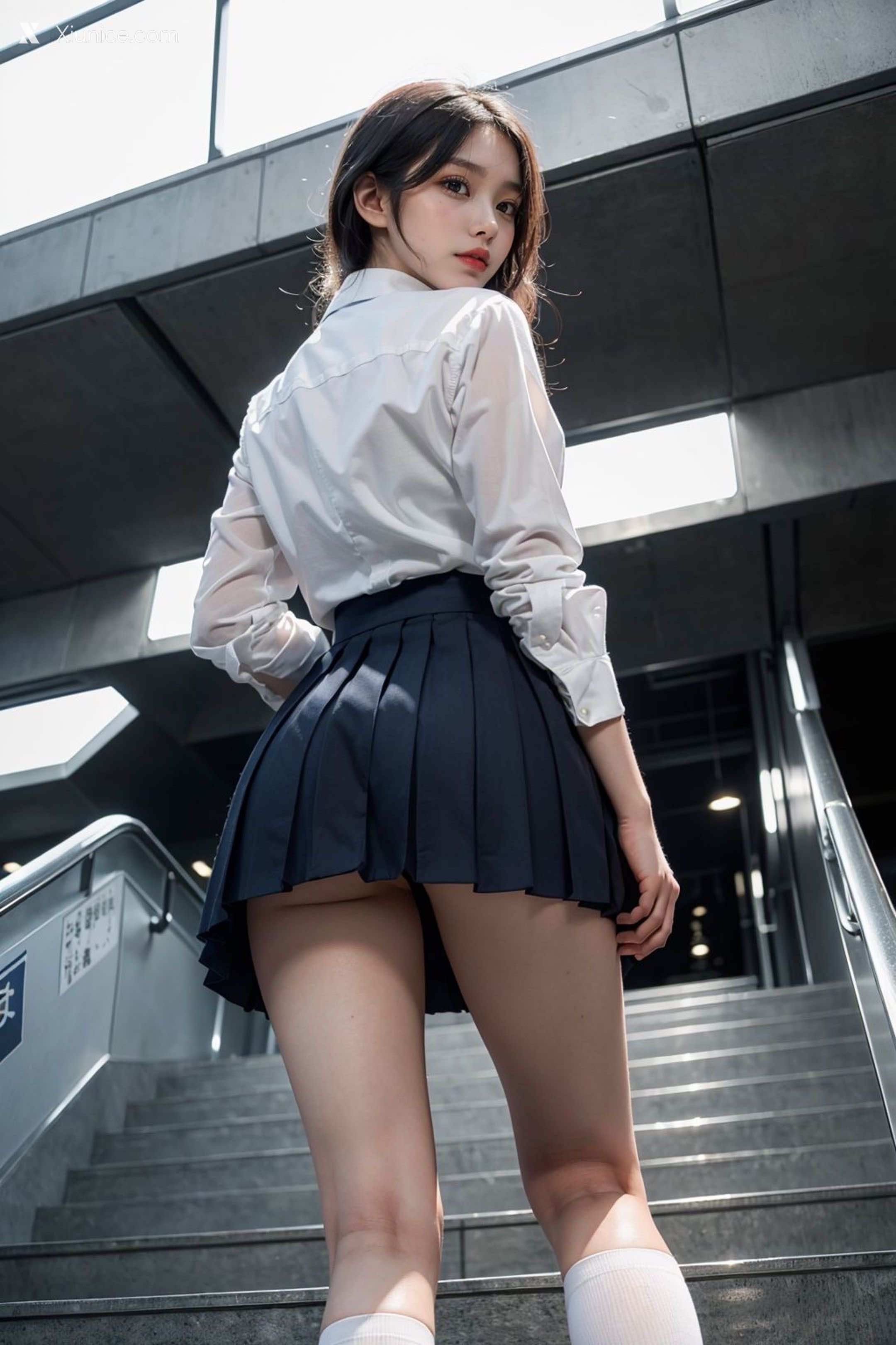 AI Girl – kaiysx作品 – Staircase voyeur 第59张
