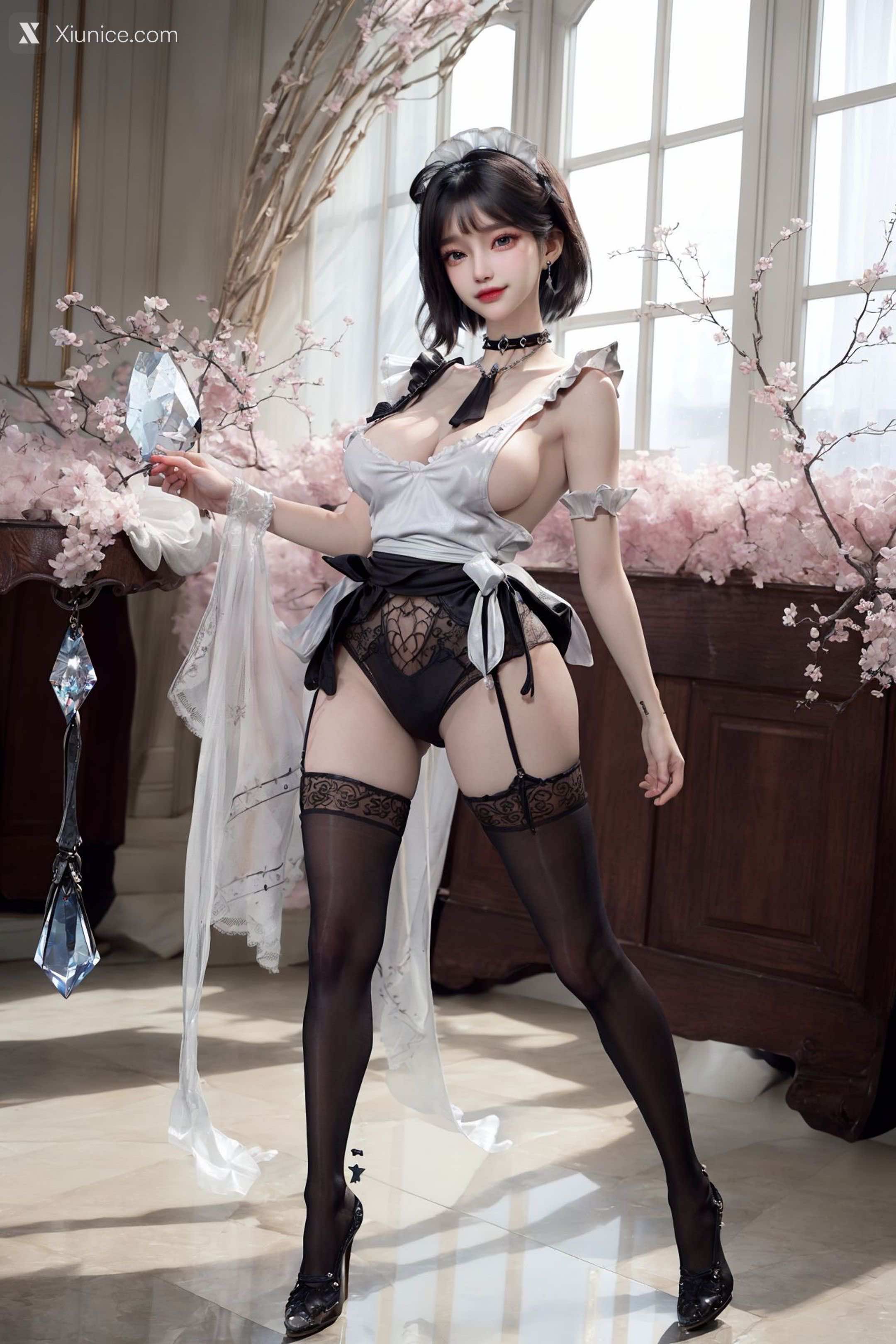 AI Girl – kaiysx作品 – Snow black stockings 第34张