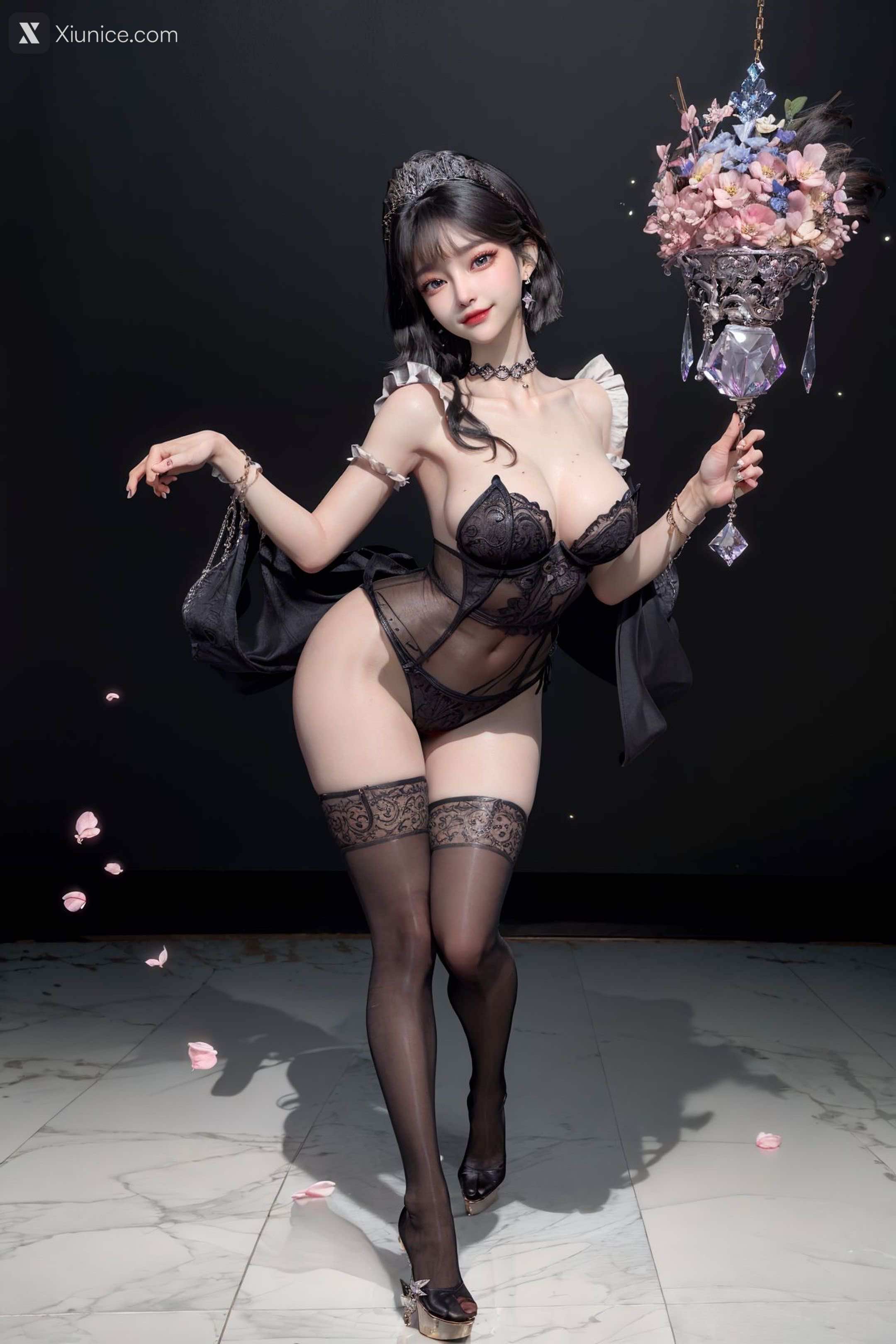 AI Girl – kaiysx作品 – Snow black stockings 第35张