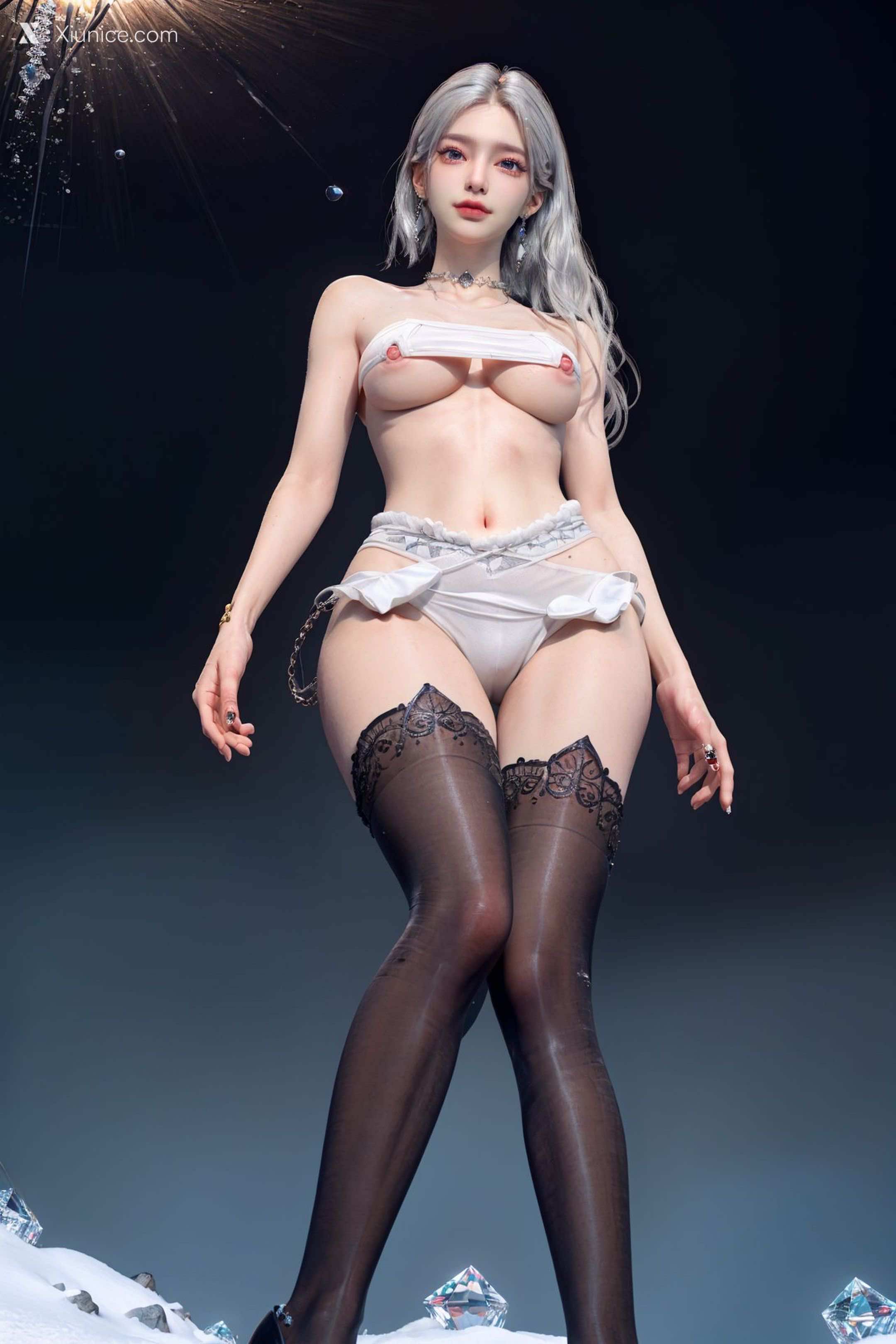 AI Girl – kaiysx作品 – Snow black stockings 第64张