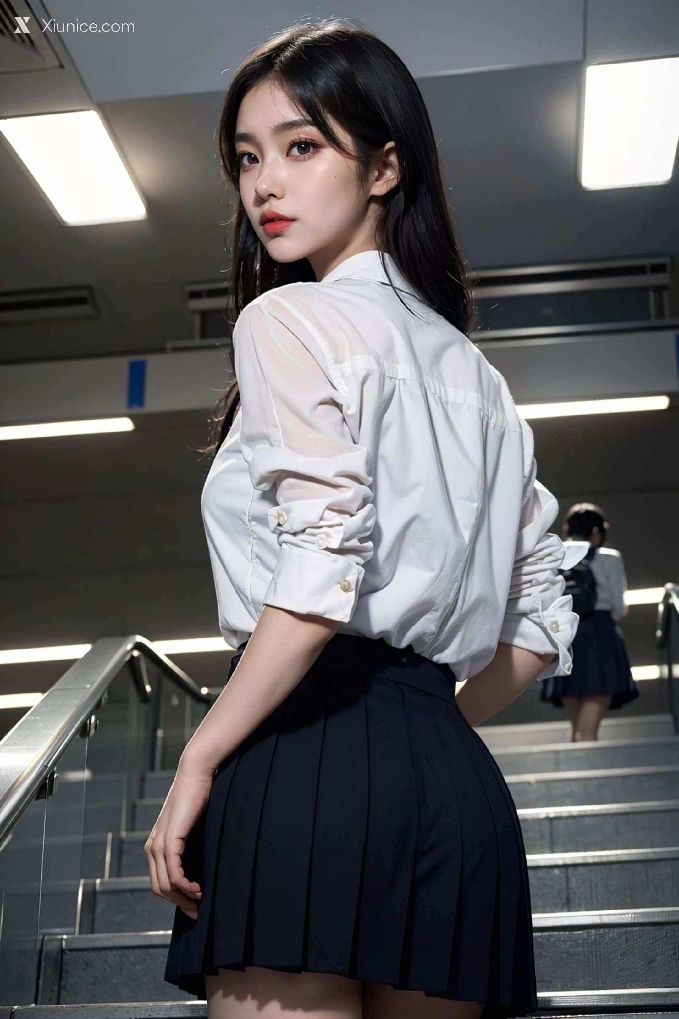 AI Girl – kaiysx作品 – Staircase voyeur 第58张