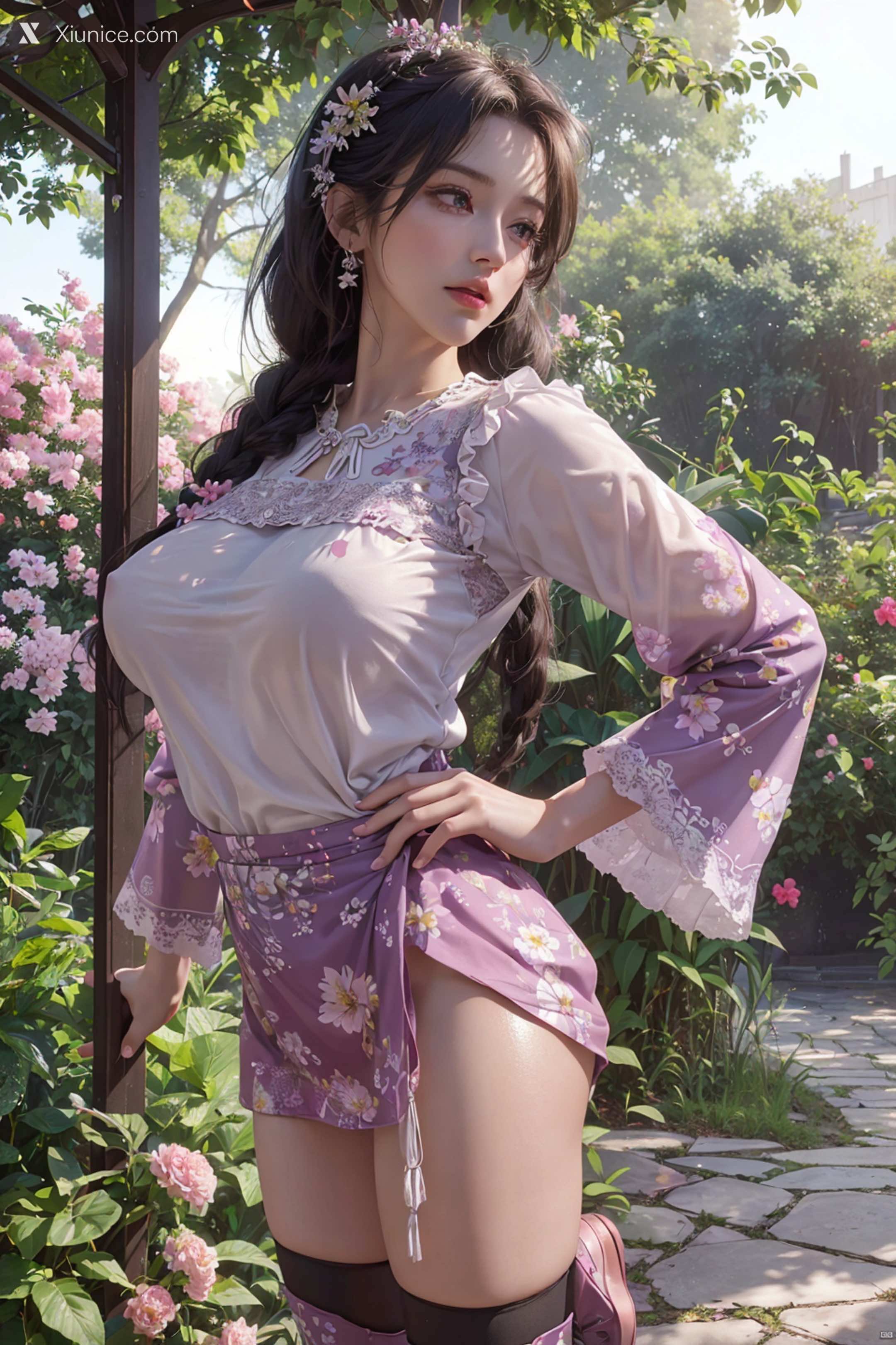 AI Girl – WAIFU8部作品合集 – flower print 第23张