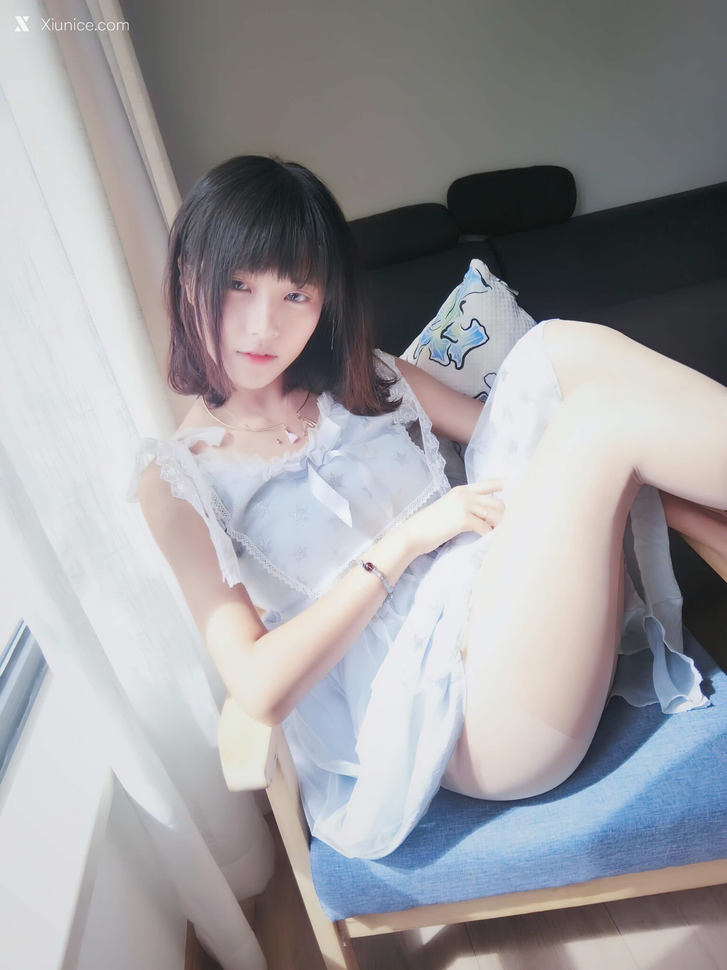 Coser@布丁大法 (Pudding Dafa) 透纱蕾丝白袜 第1张