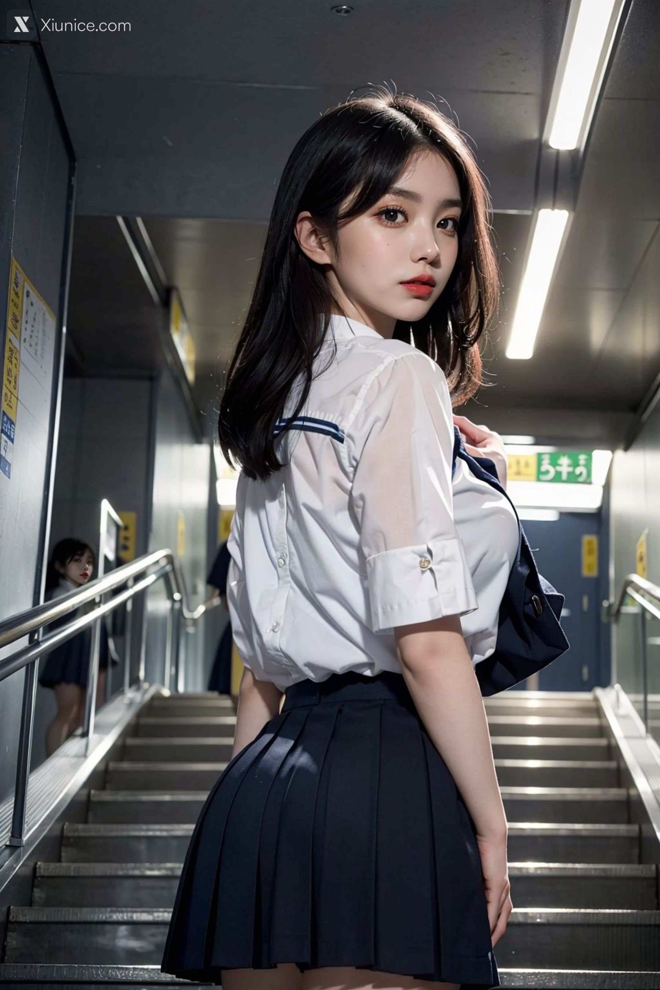AI Girl – kaiysx作品 – Staircase voyeur 第67张