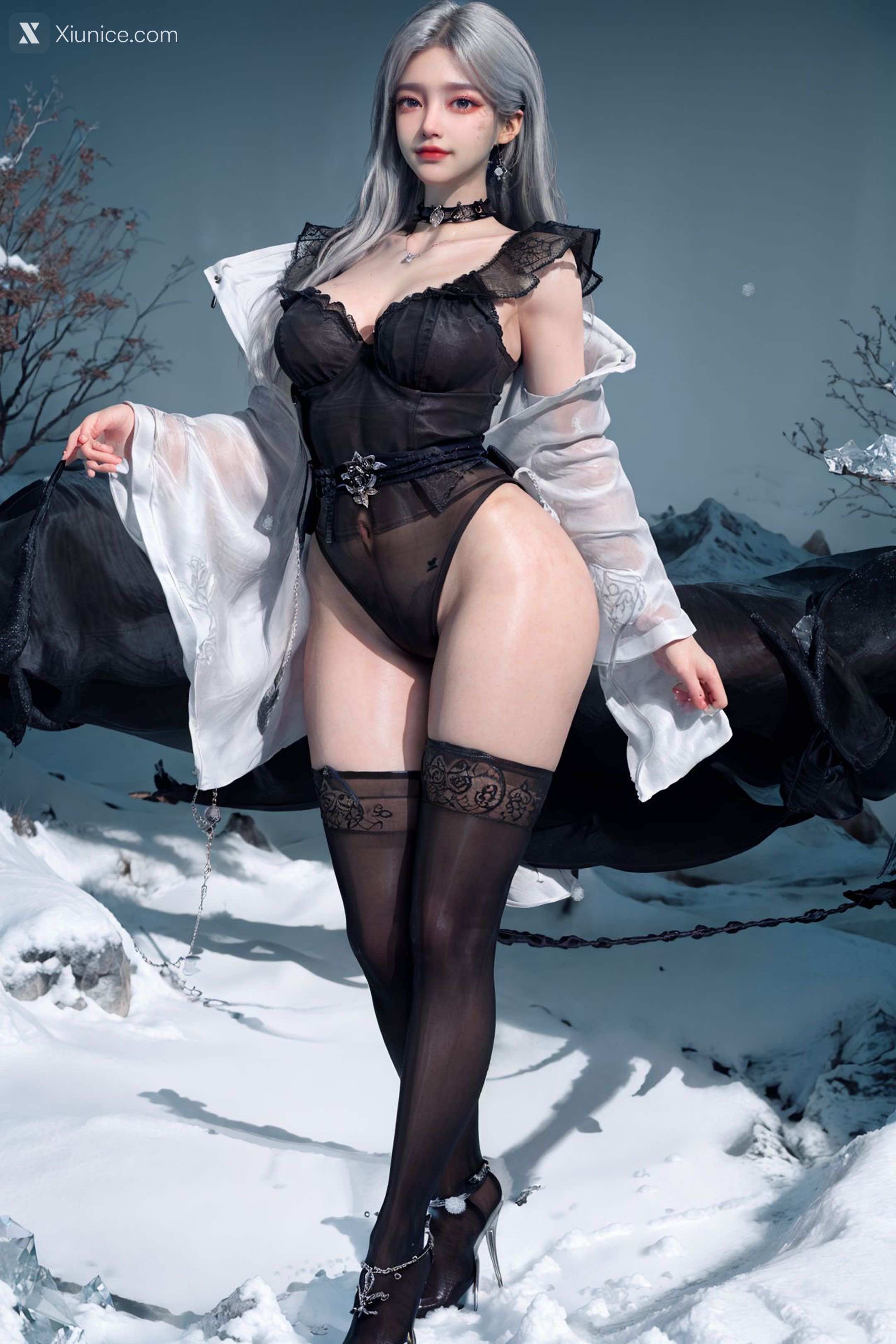AI Girl – kaiysx作品 – Snow black stockings 第88张