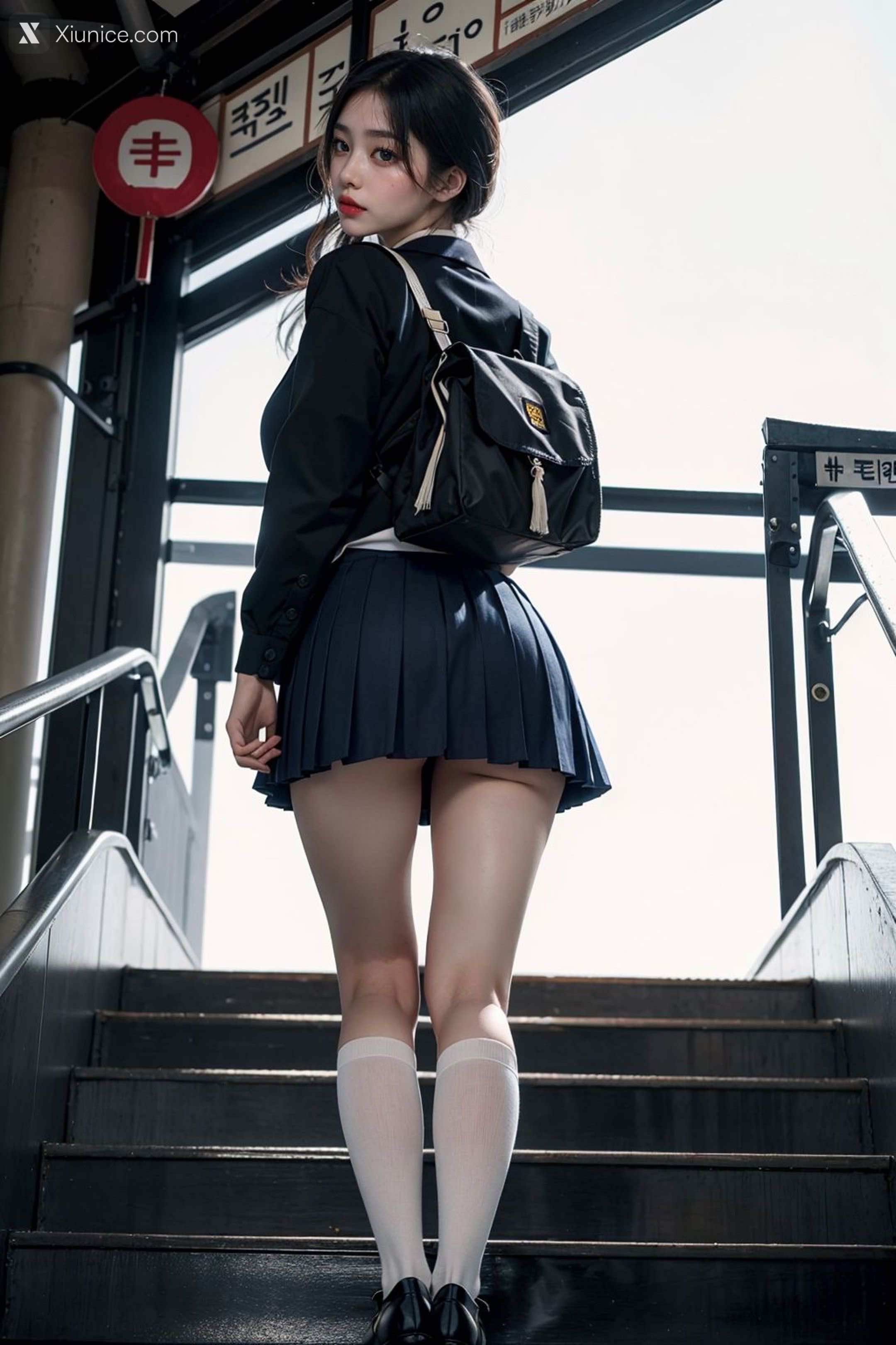 AI Girl – kaiysx作品 – Staircase voyeur 第53张
