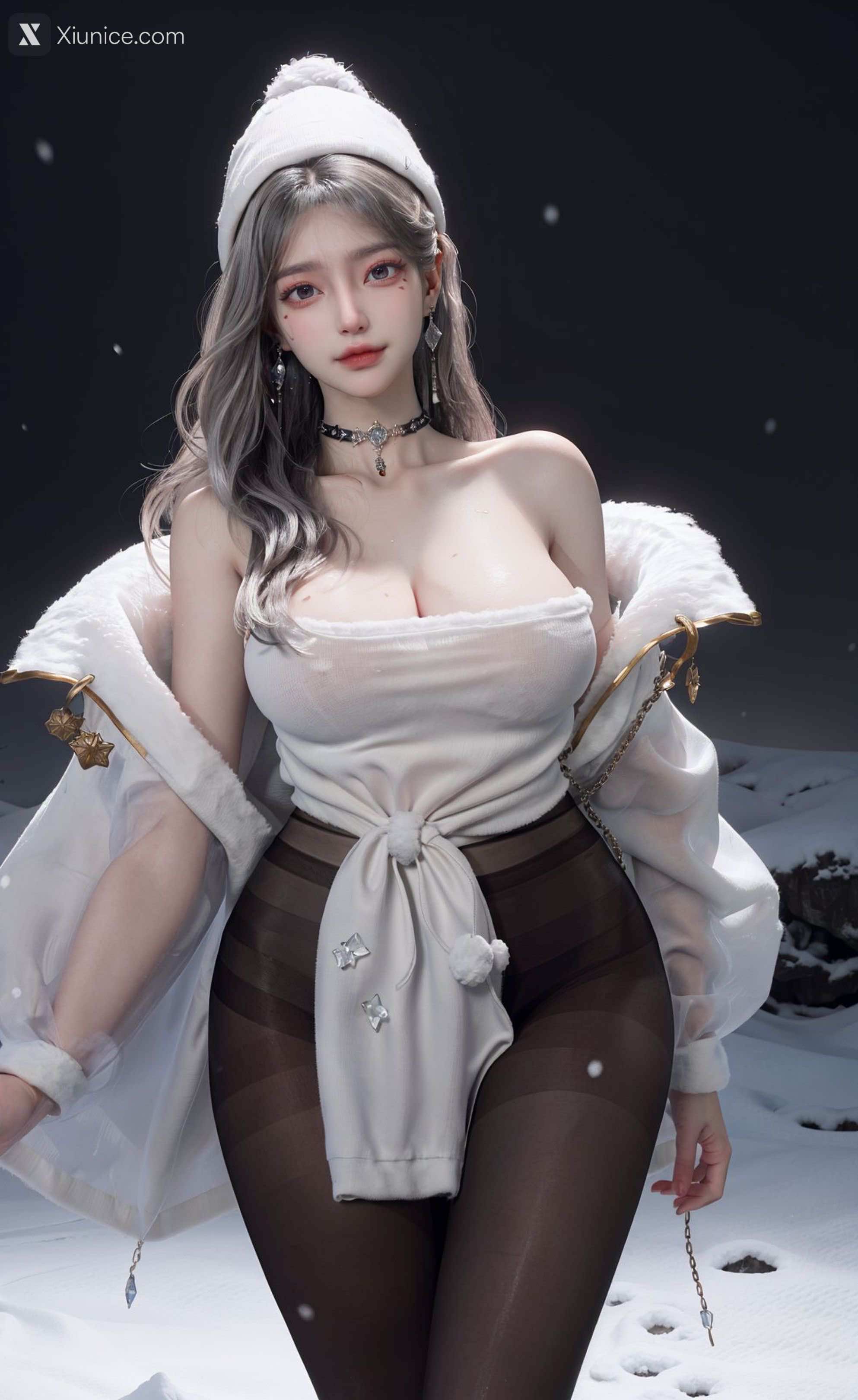 AI Girl – kaiysx作品 – Snow black stockings 第23张