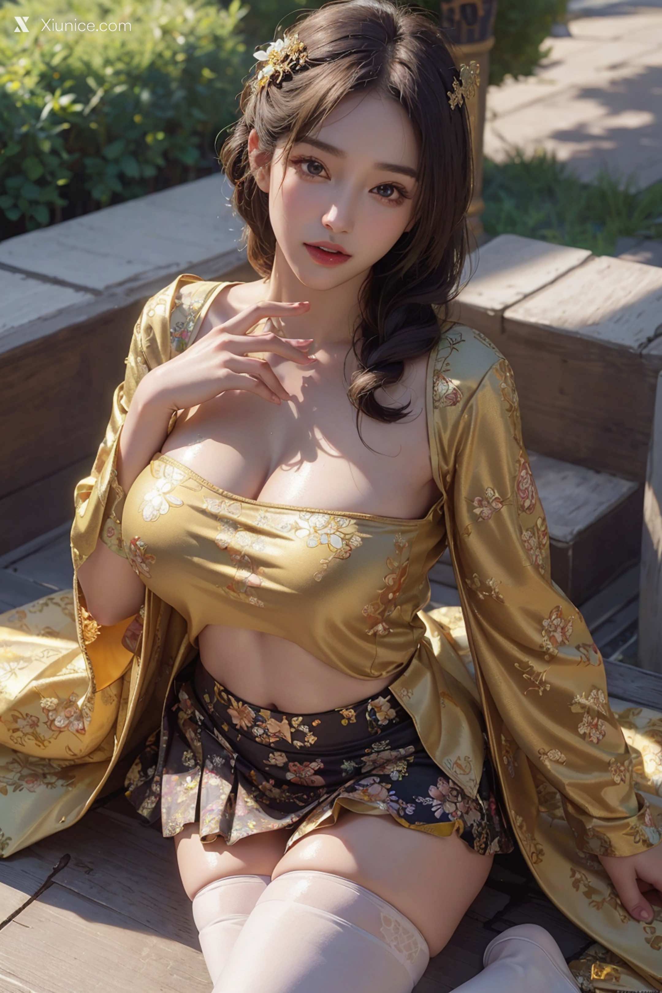 AI Girl – WAIFU8部作品合集 – flower print 第2张