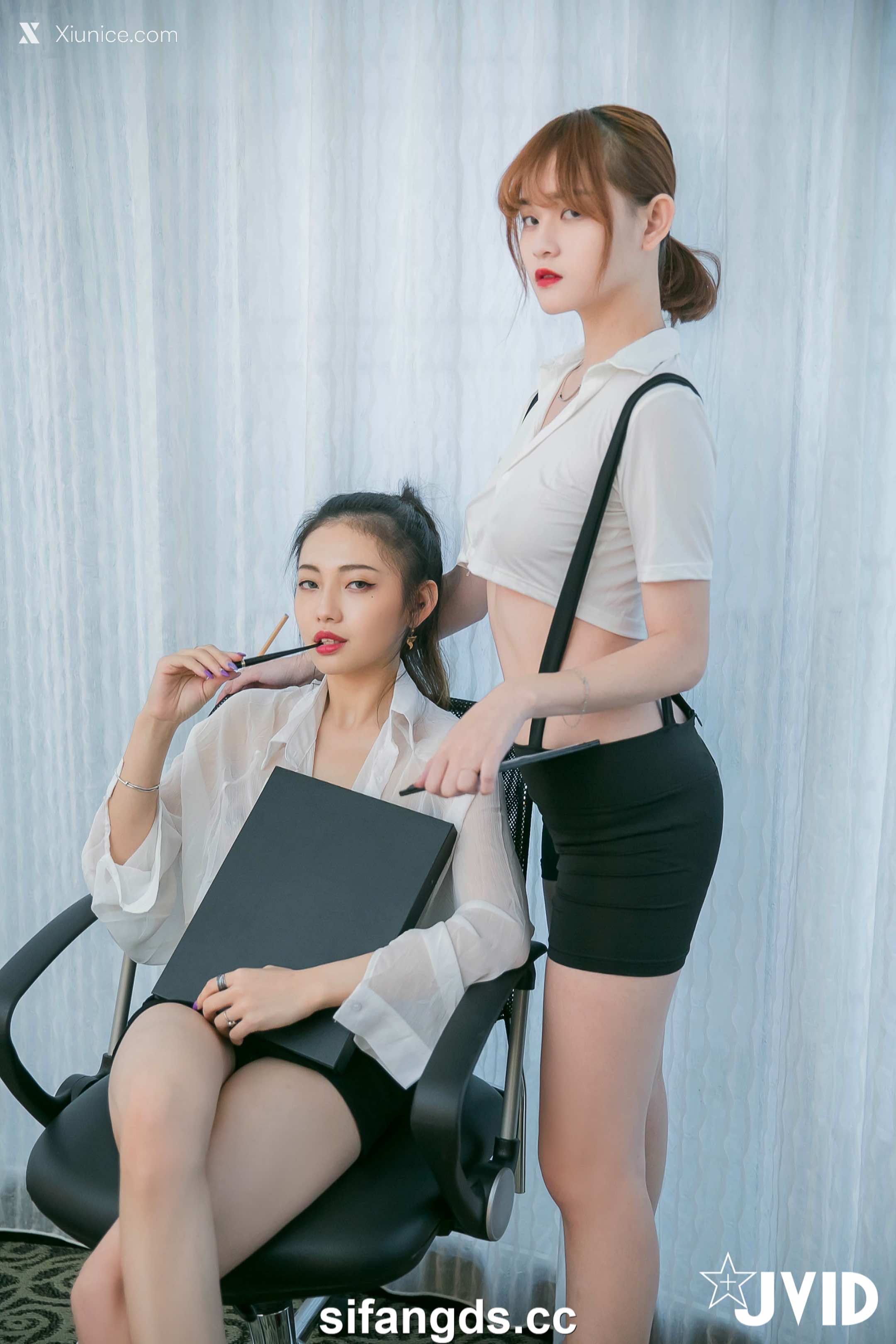 JVID – 夏暮光 & Li Yan (黎妍) – 在老闆面前_被冷酷女上司性騷擾成俘虜的新人OL 第41张