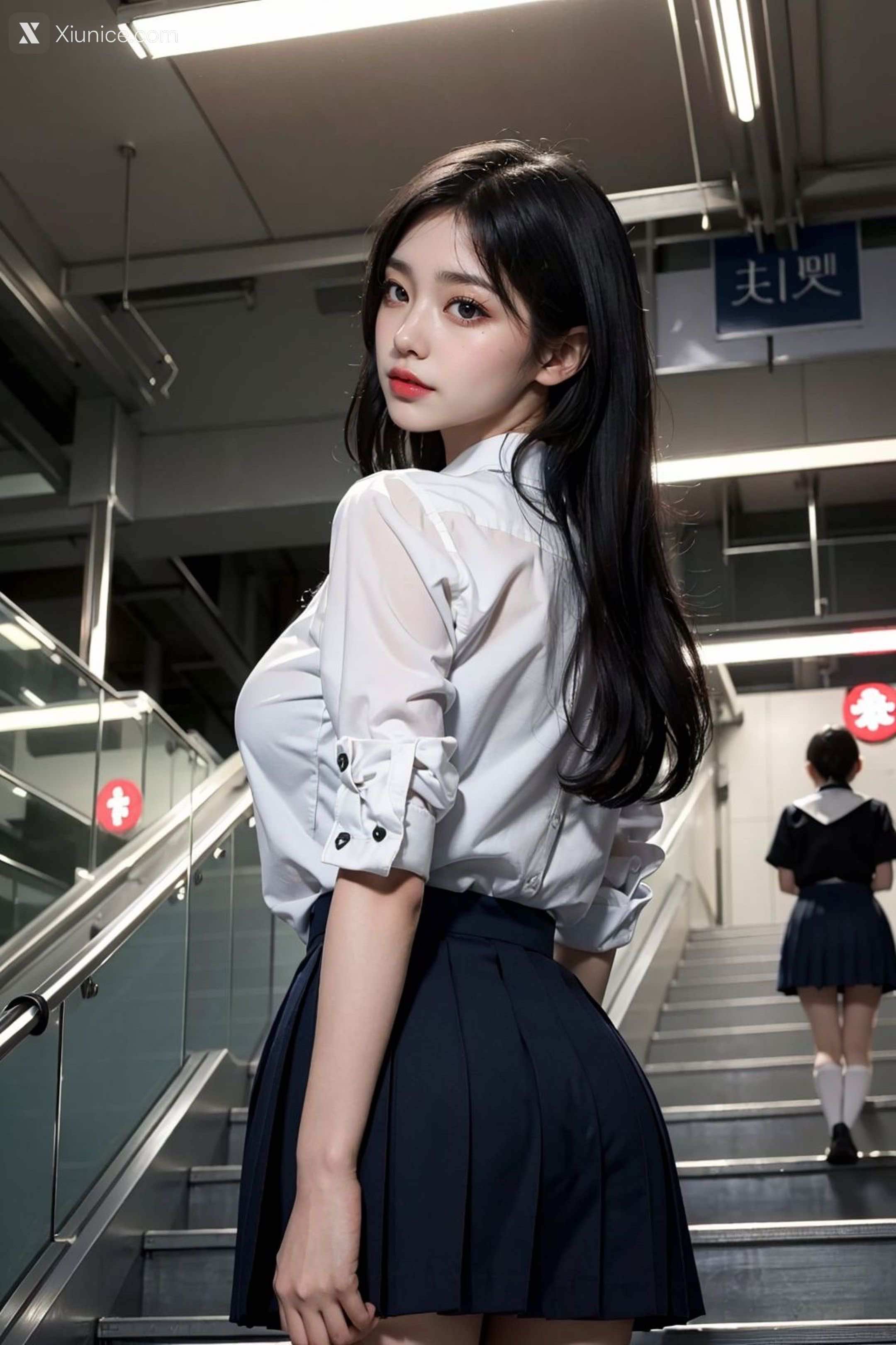 AI Girl – kaiysx作品 – Staircase voyeur 第69张