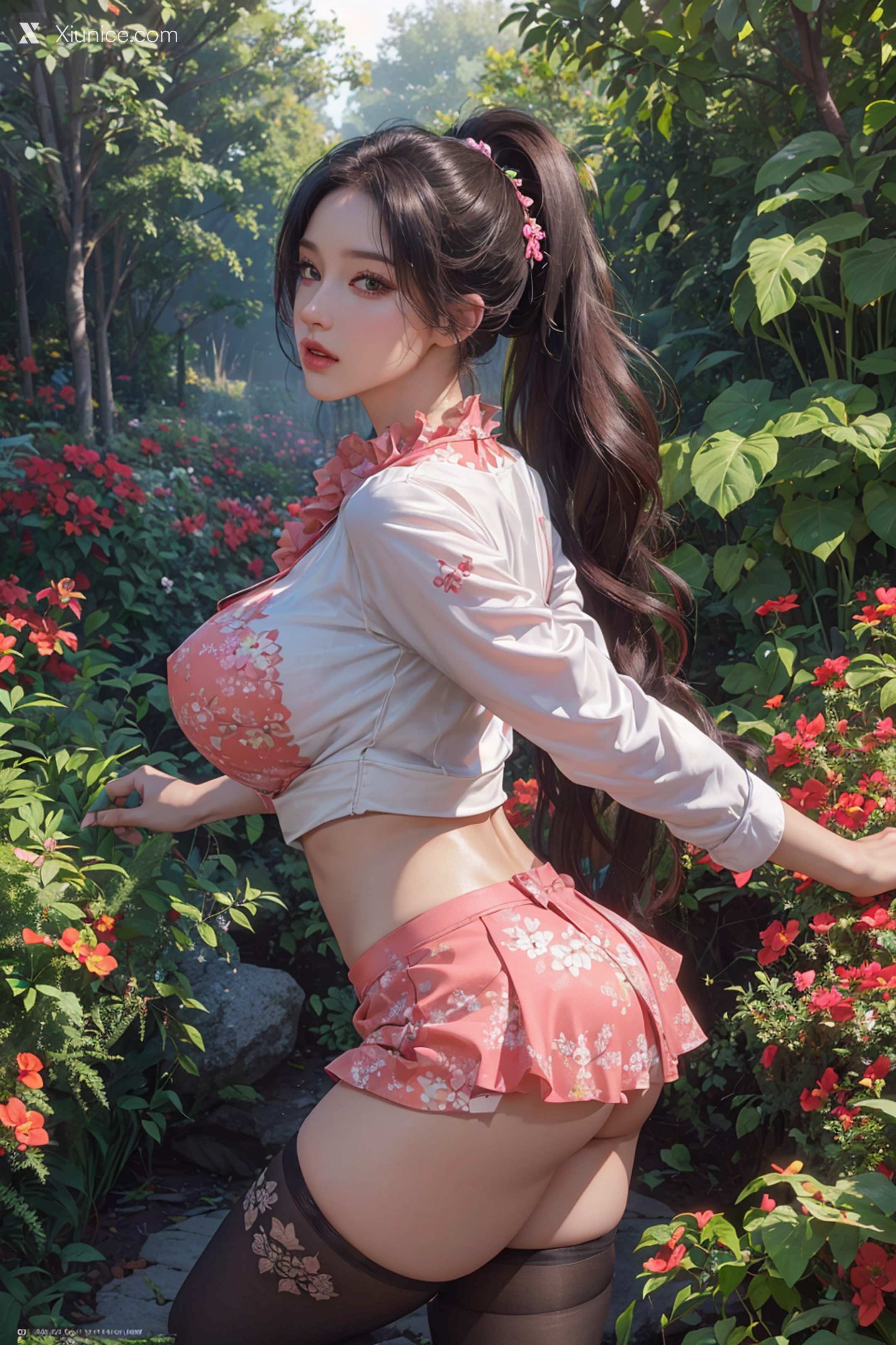 AI Girl – WAIFU8部作品合集 – flower print 第17张
