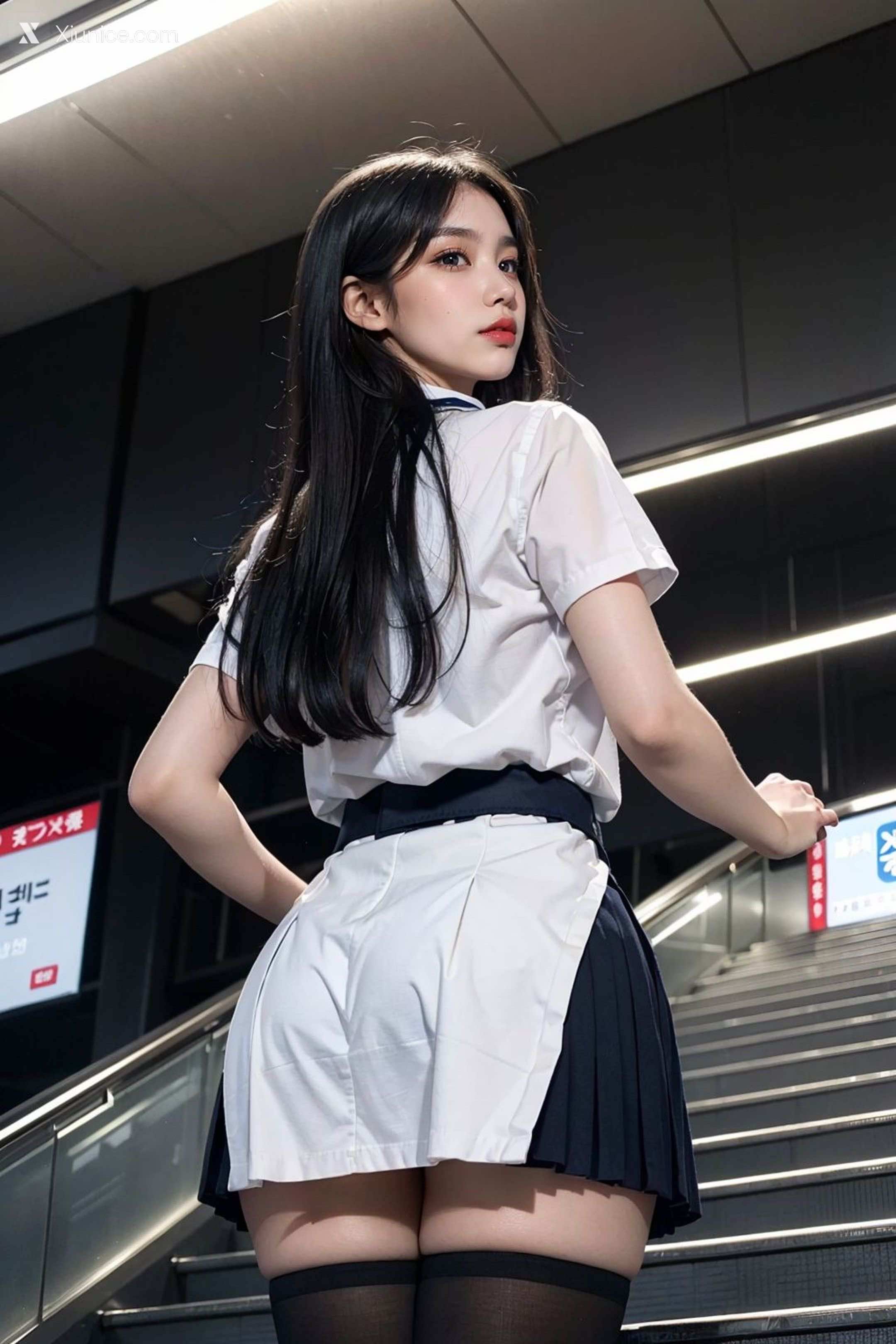 AI Girl – kaiysx作品 – Staircase voyeur 第48张