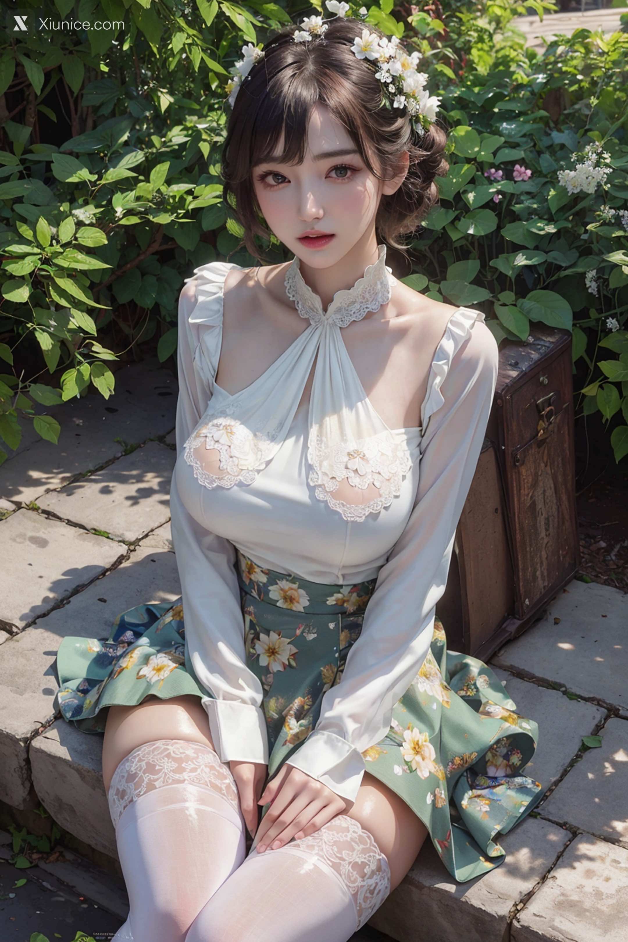 AI Girl – WAIFU8部作品合集 – flower print 第13张