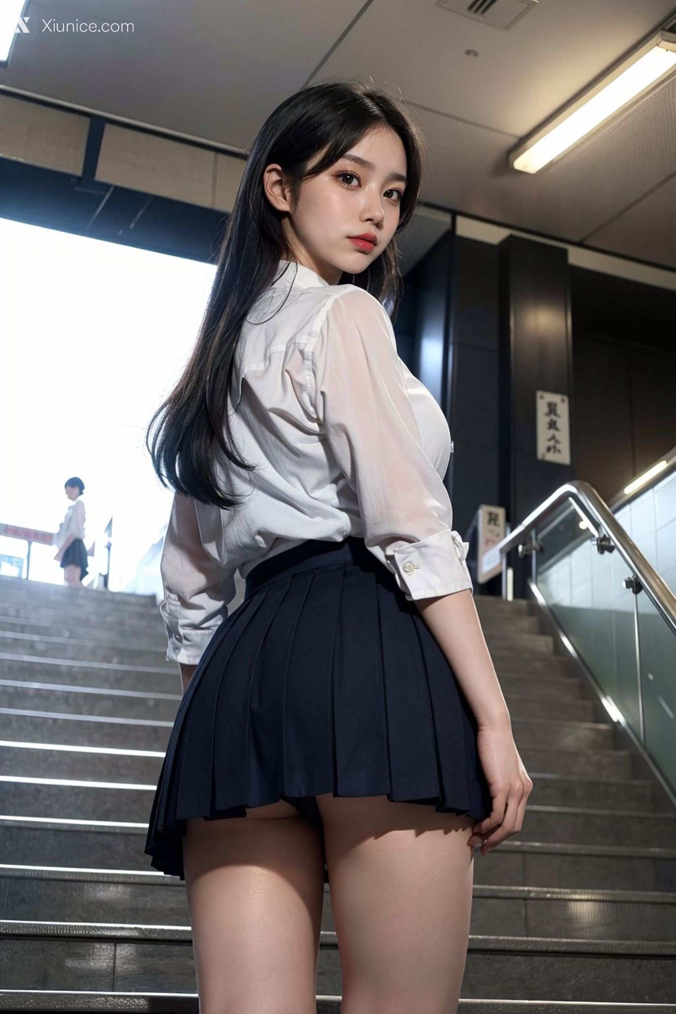 AI Girl – kaiysx作品 – Staircase voyeur 第50张