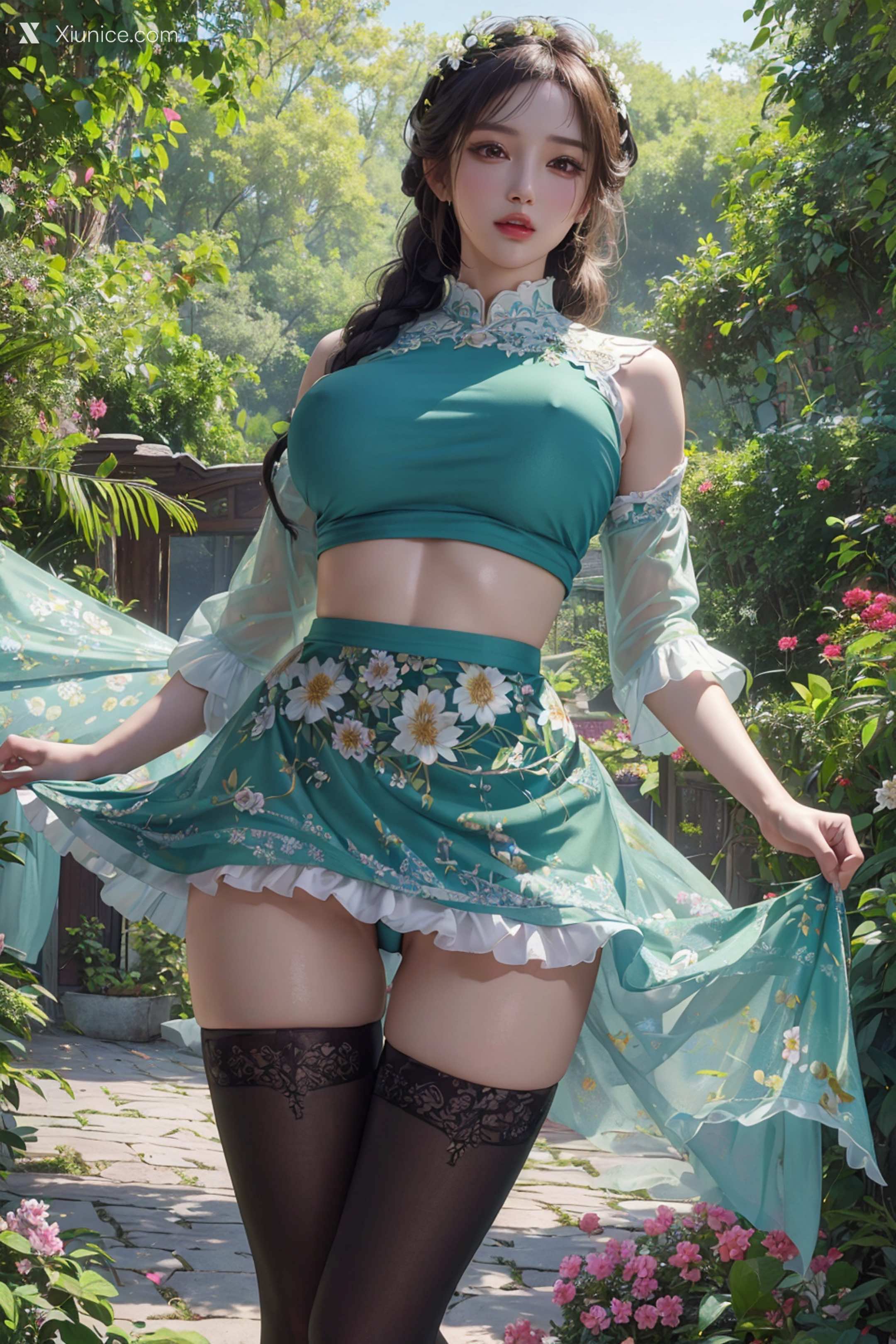 AI Girl – WAIFU8部作品合集 – flower print 第18张