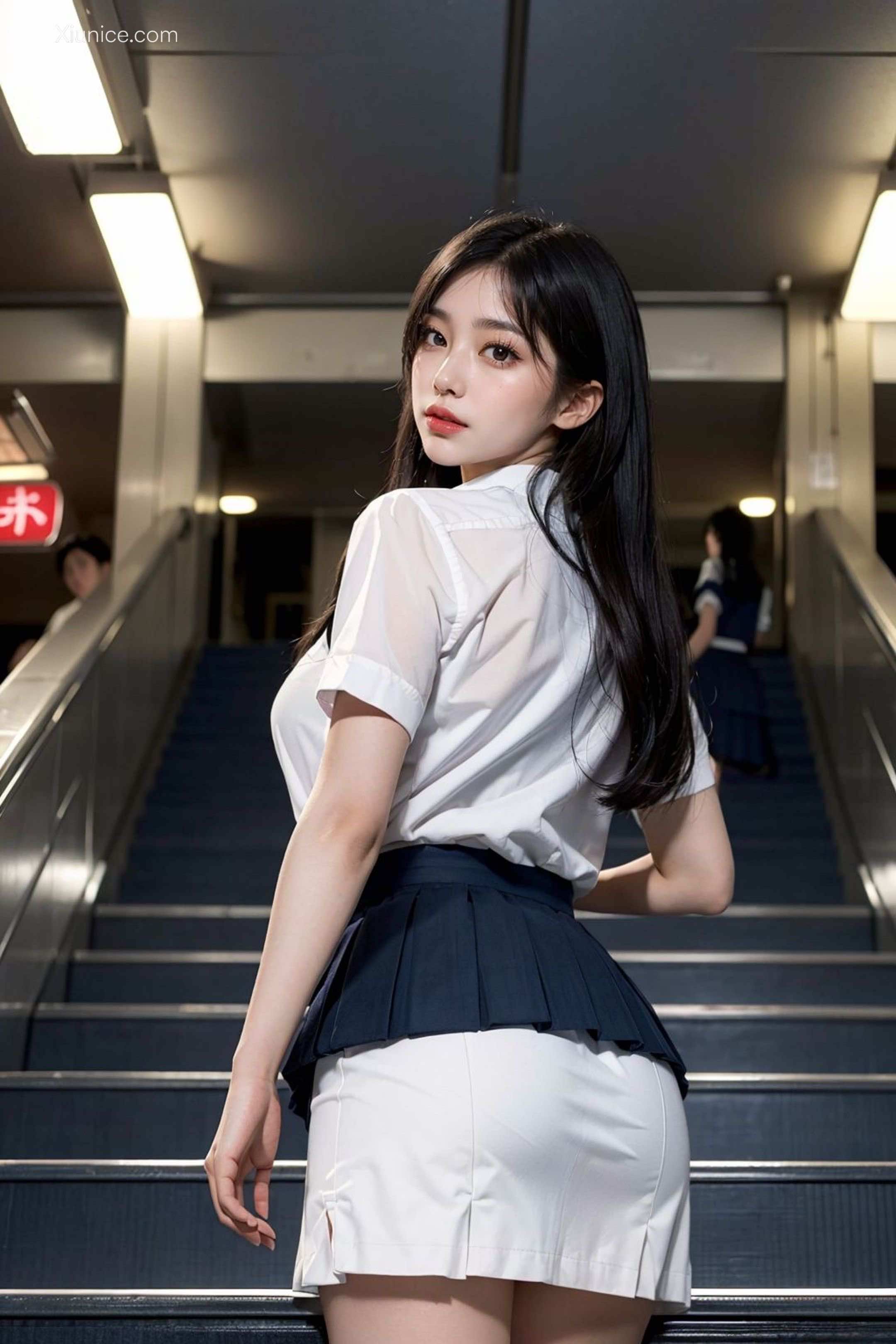 AI Girl – kaiysx作品 – Staircase voyeur 第61张