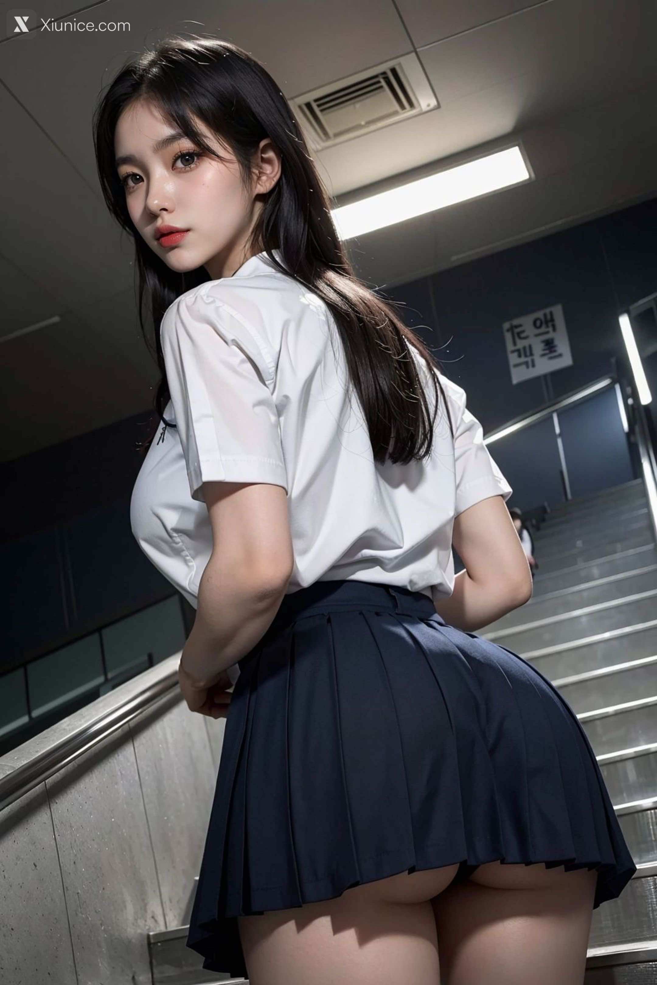 AI Girl – kaiysx作品 – Staircase voyeur 第49张