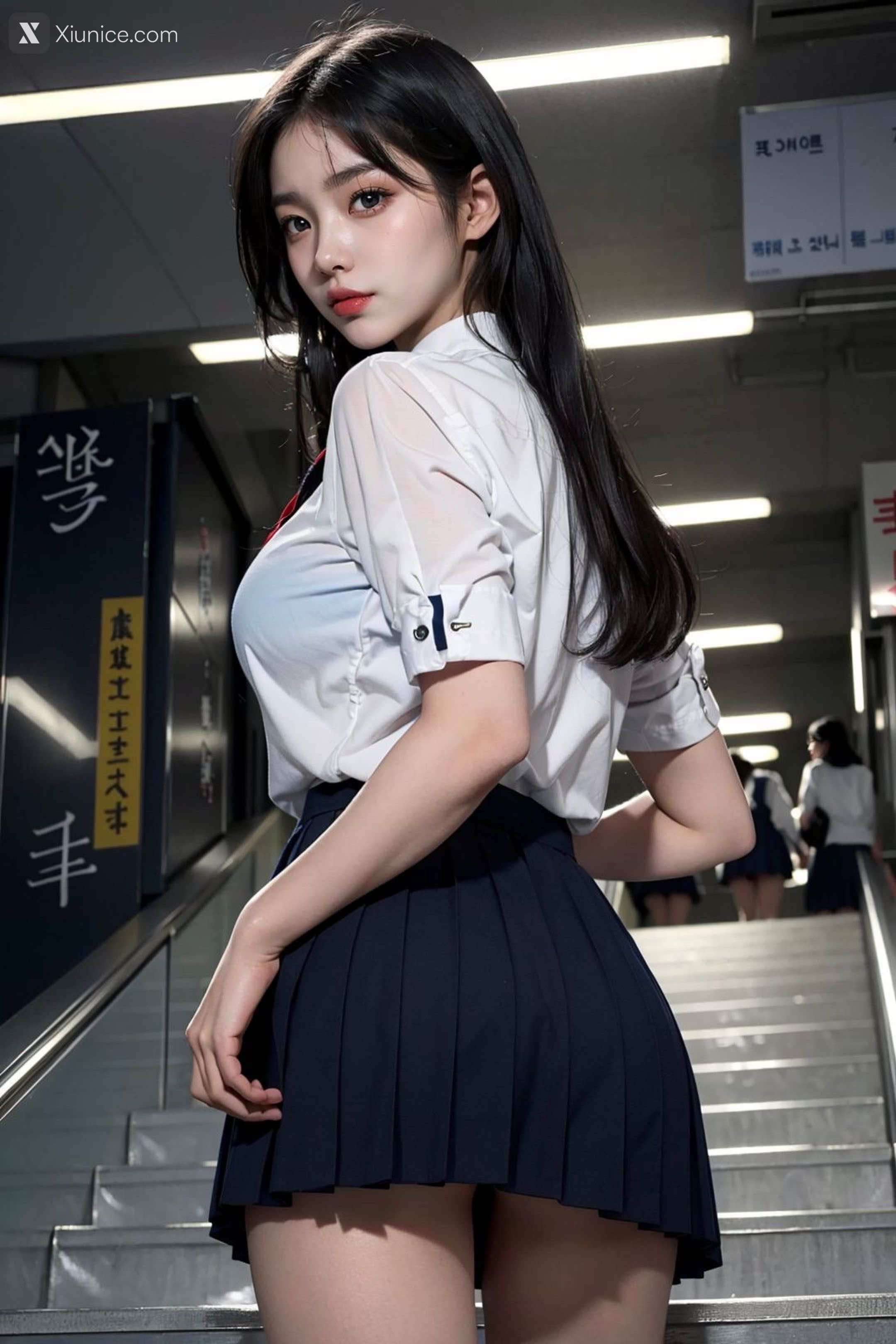 AI Girl – kaiysx作品 – Staircase voyeur 第46张