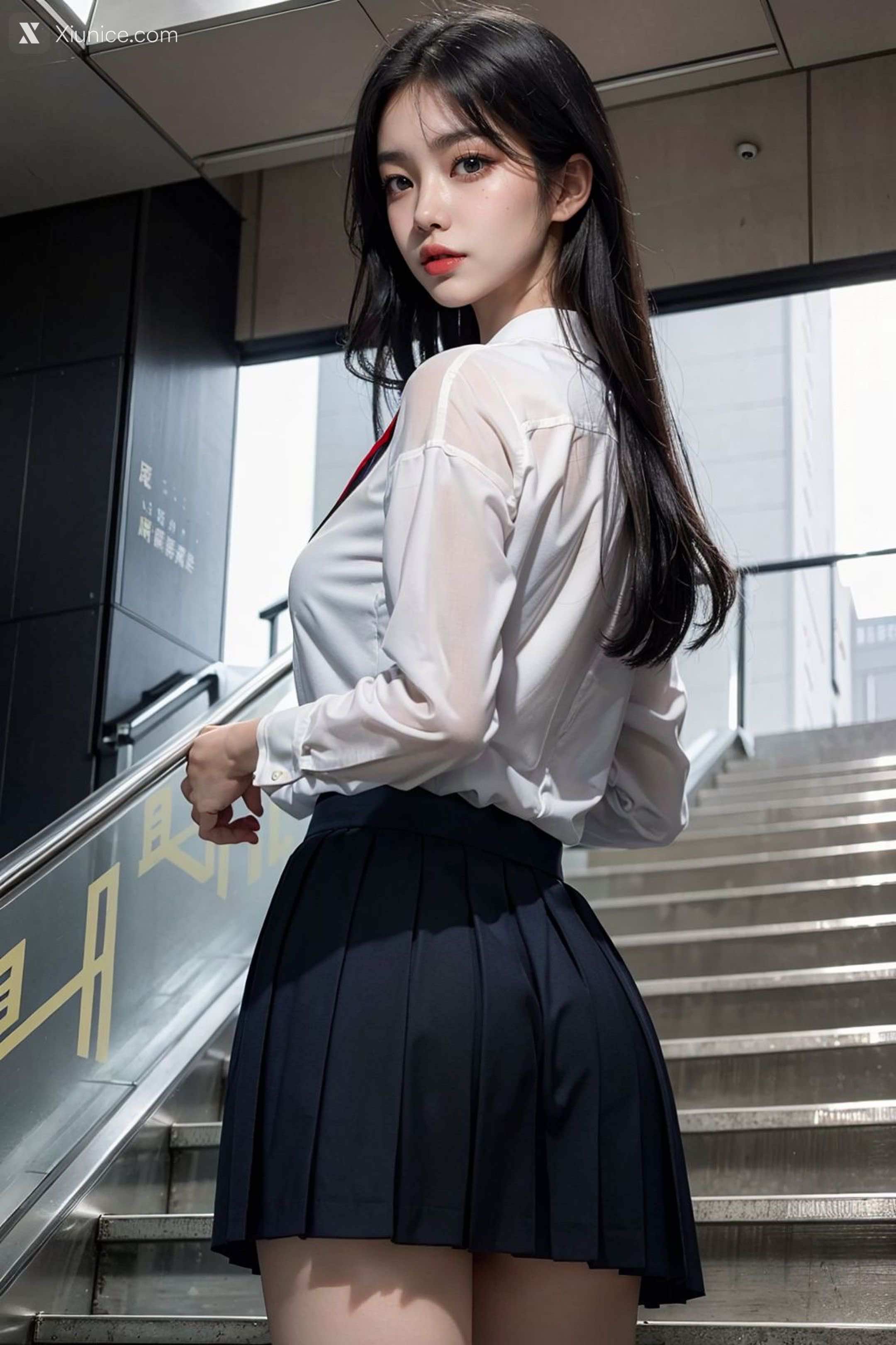 AI Girl – kaiysx作品 – Staircase voyeur 第55张