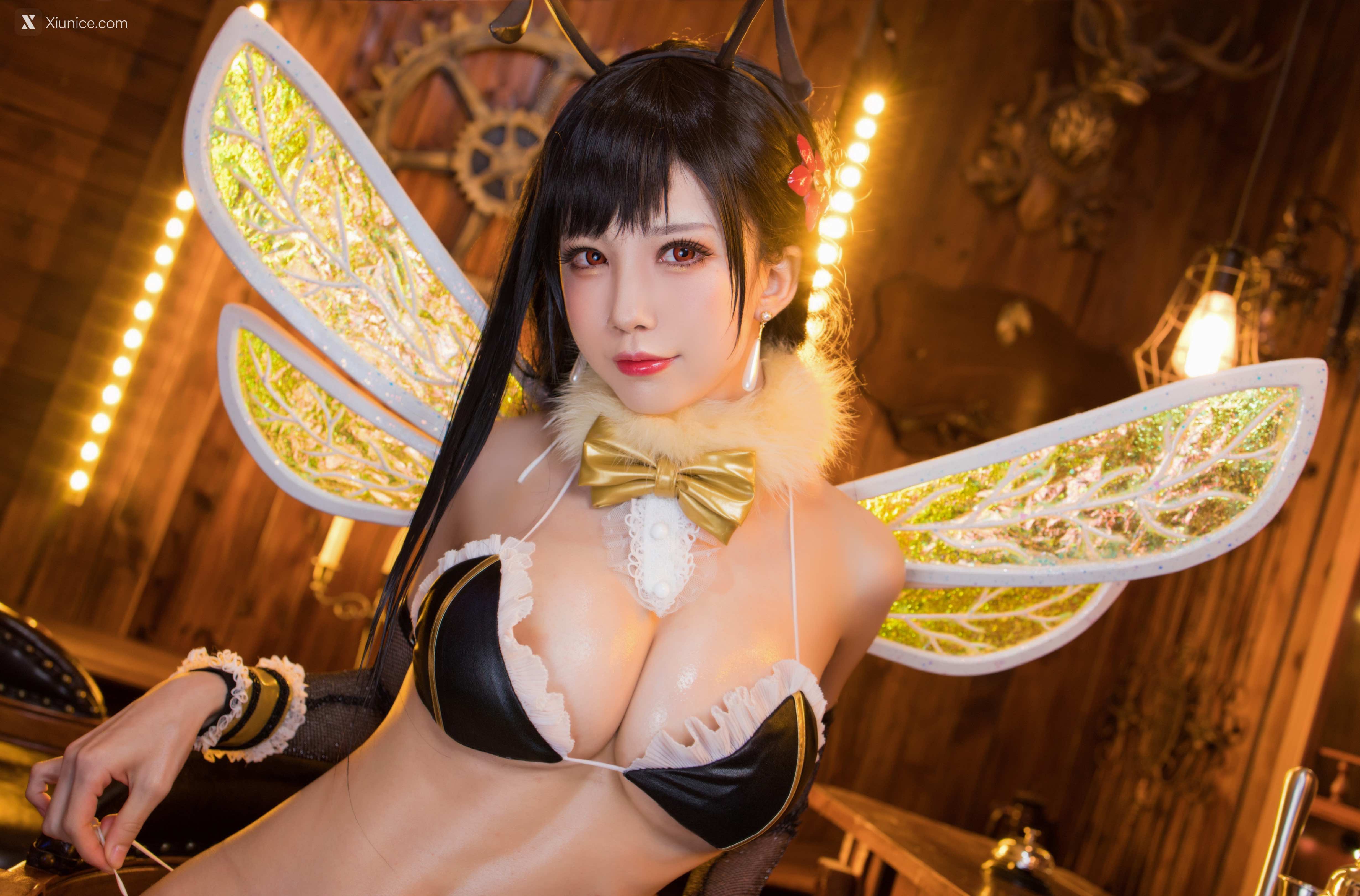 Coser@水淼Aqua – Vol.067 婚纱+黑皮蜜蜂 第34张