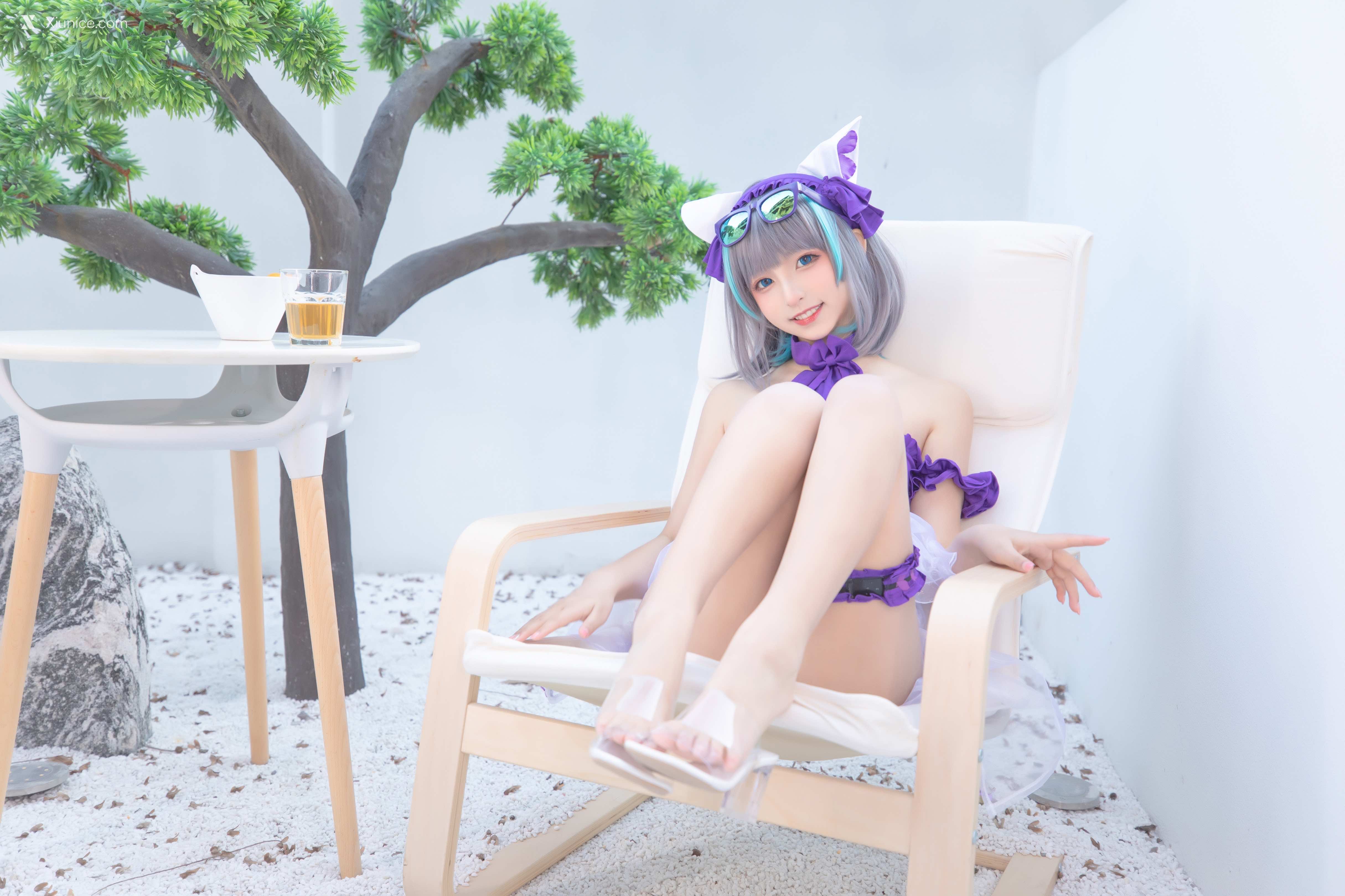 Coser@神楽坂真冬 Vol.085 绝对企画-柴郡cos《纯色庭院》 第34张