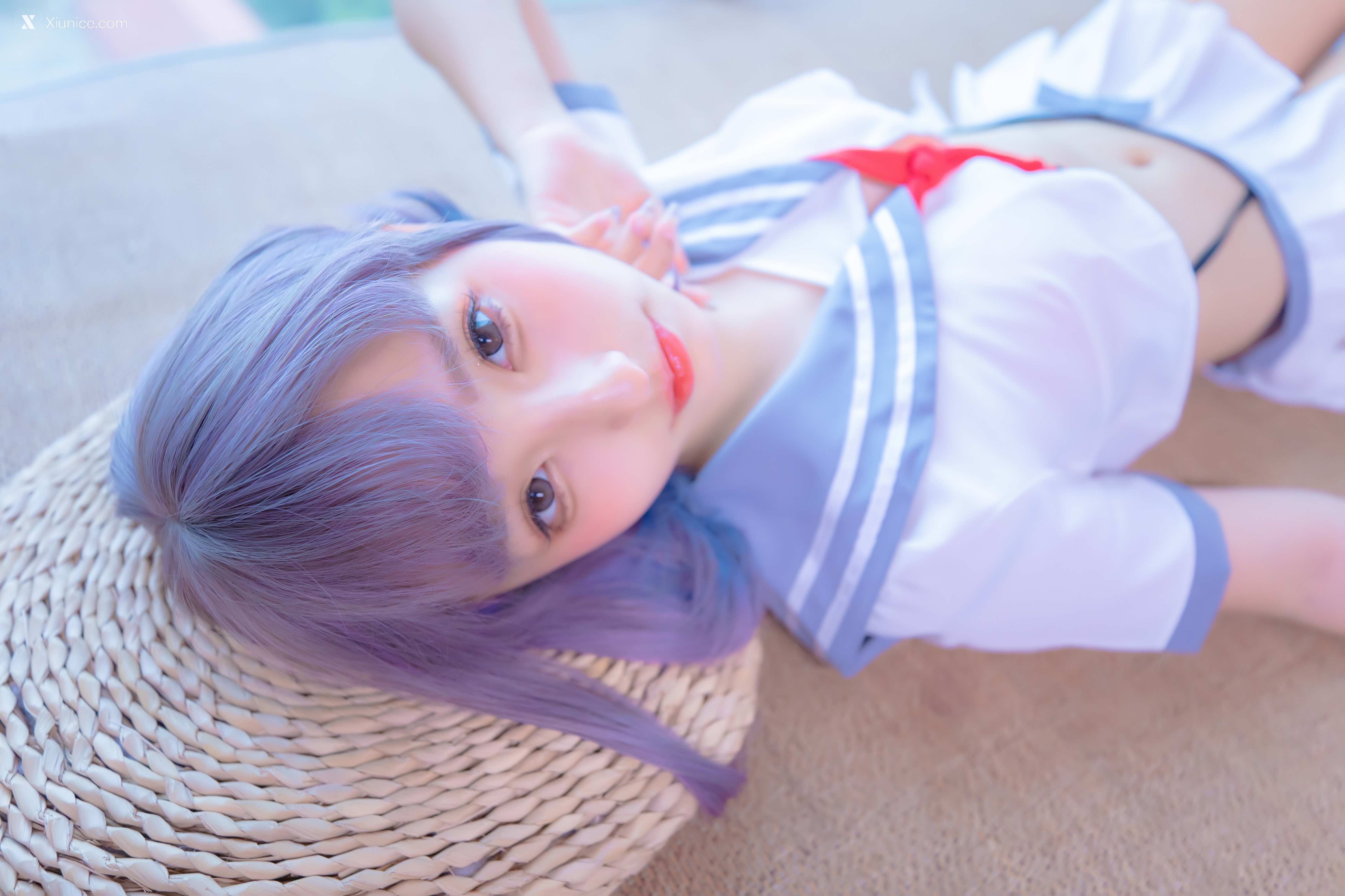 Coser@神楽坂真冬 Vol.100 灰丝吊带JK 第59张