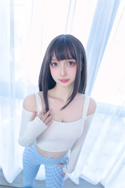Coser@神楽坂真冬 Vol.103 蓝白格