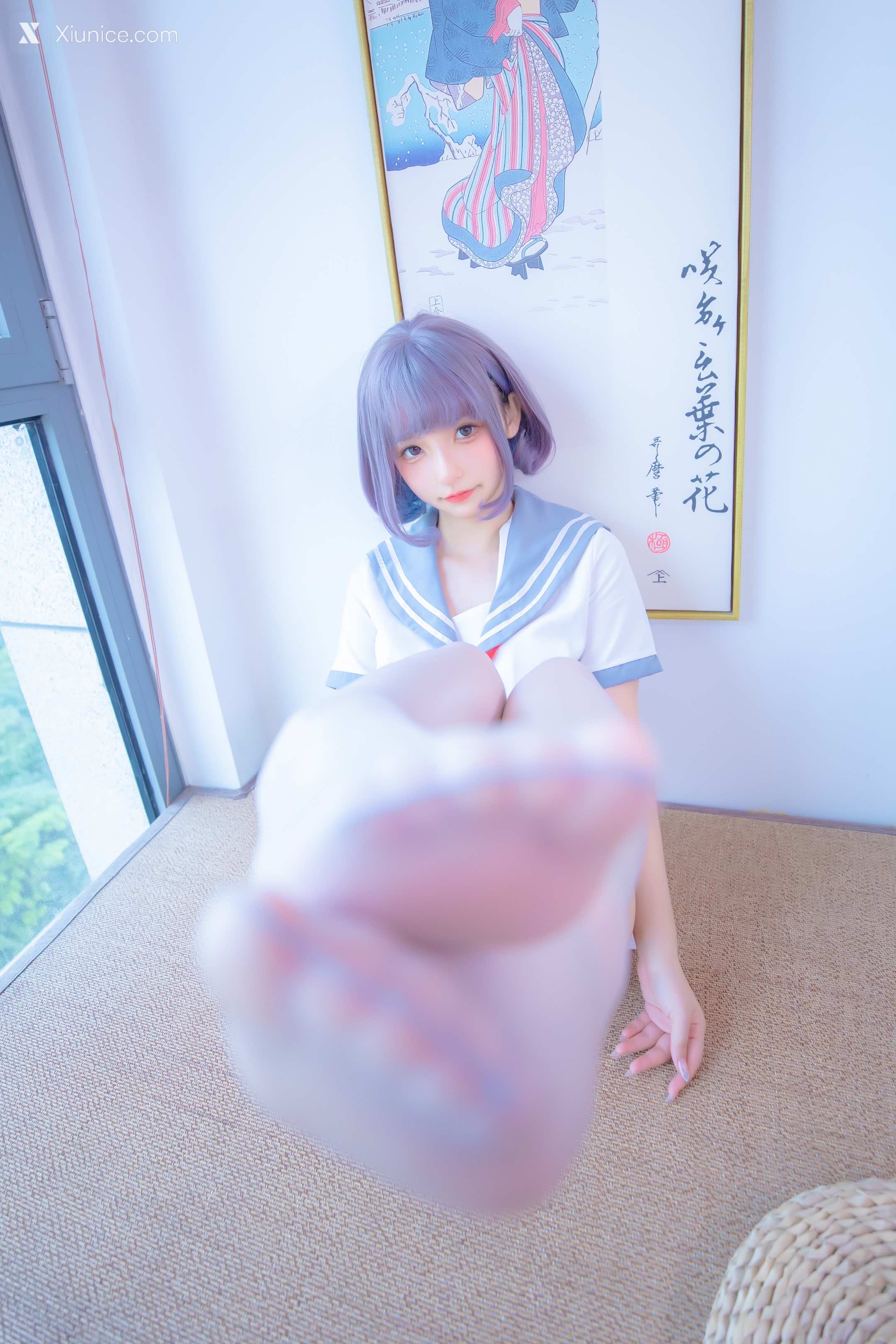Coser@神楽坂真冬 Vol.100 灰丝吊带JK 第43张