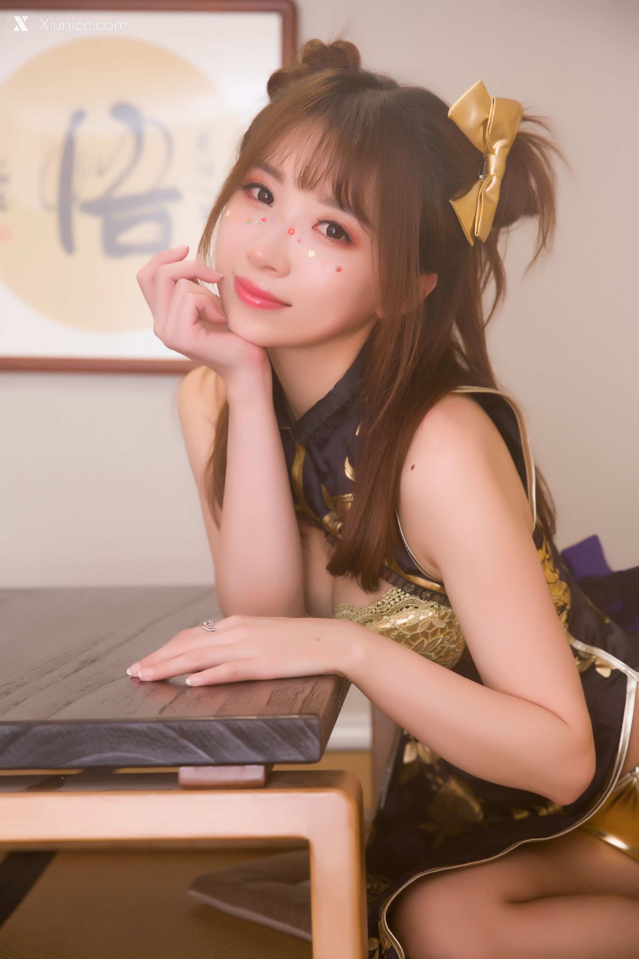 Coser@小女巫露娜 Vol.005 金丝旗袍 第12张