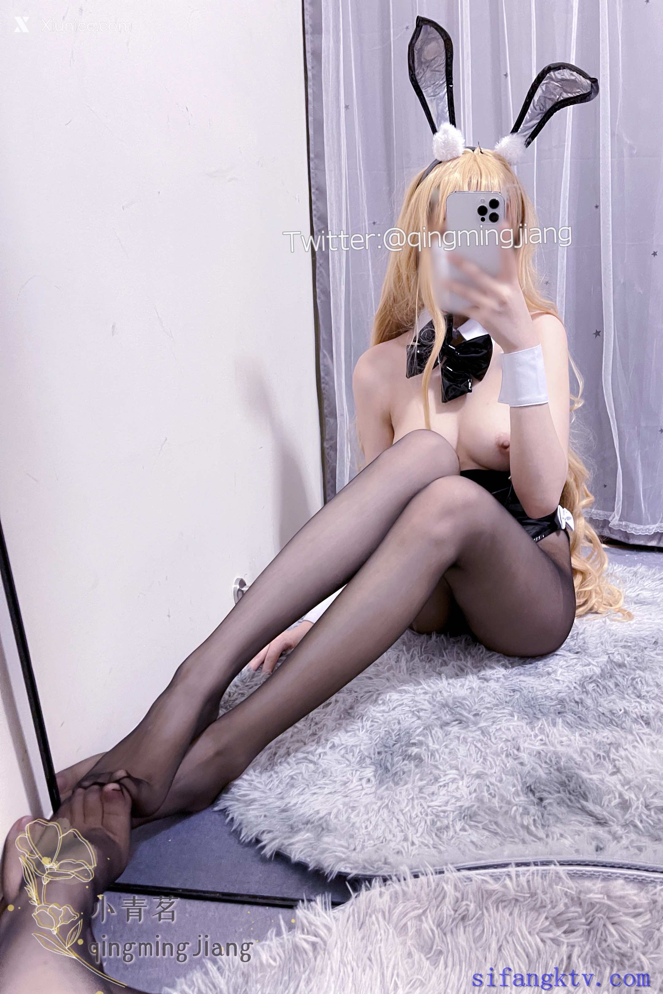 Coser@小青茗 黑丝兔女郎 第17张