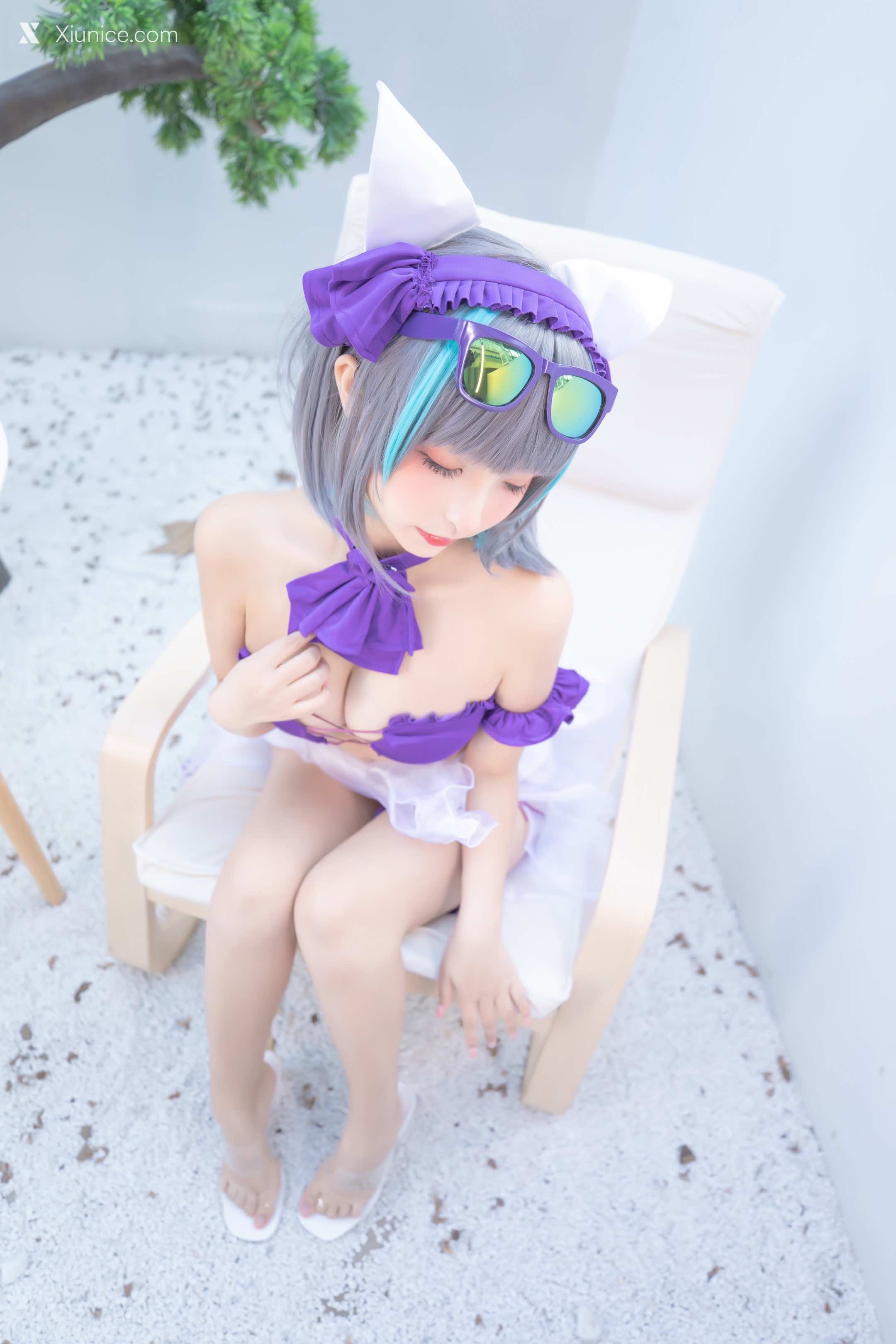 Coser@神楽坂真冬 Vol.085 绝对企画-柴郡cos《纯色庭院》 第9张