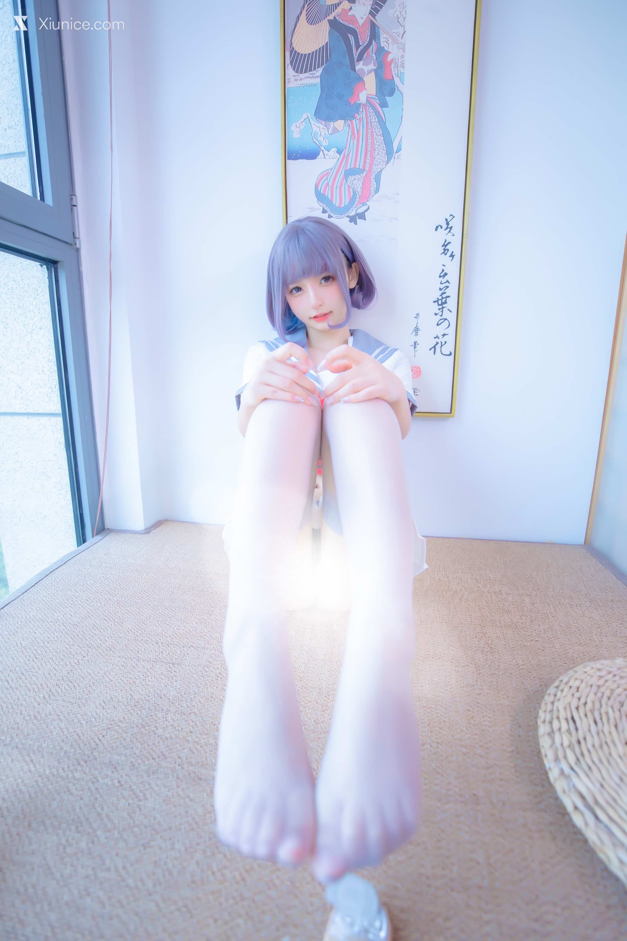 Coser@神楽坂真冬 Vol.100 灰丝吊带JK 第35张